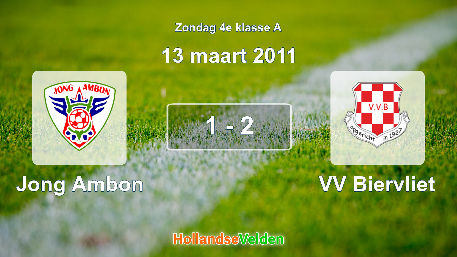 Gespeelde wedstrijd: Jong Ambon - VV Biervliet 1 - 2 (13 maart 2011)