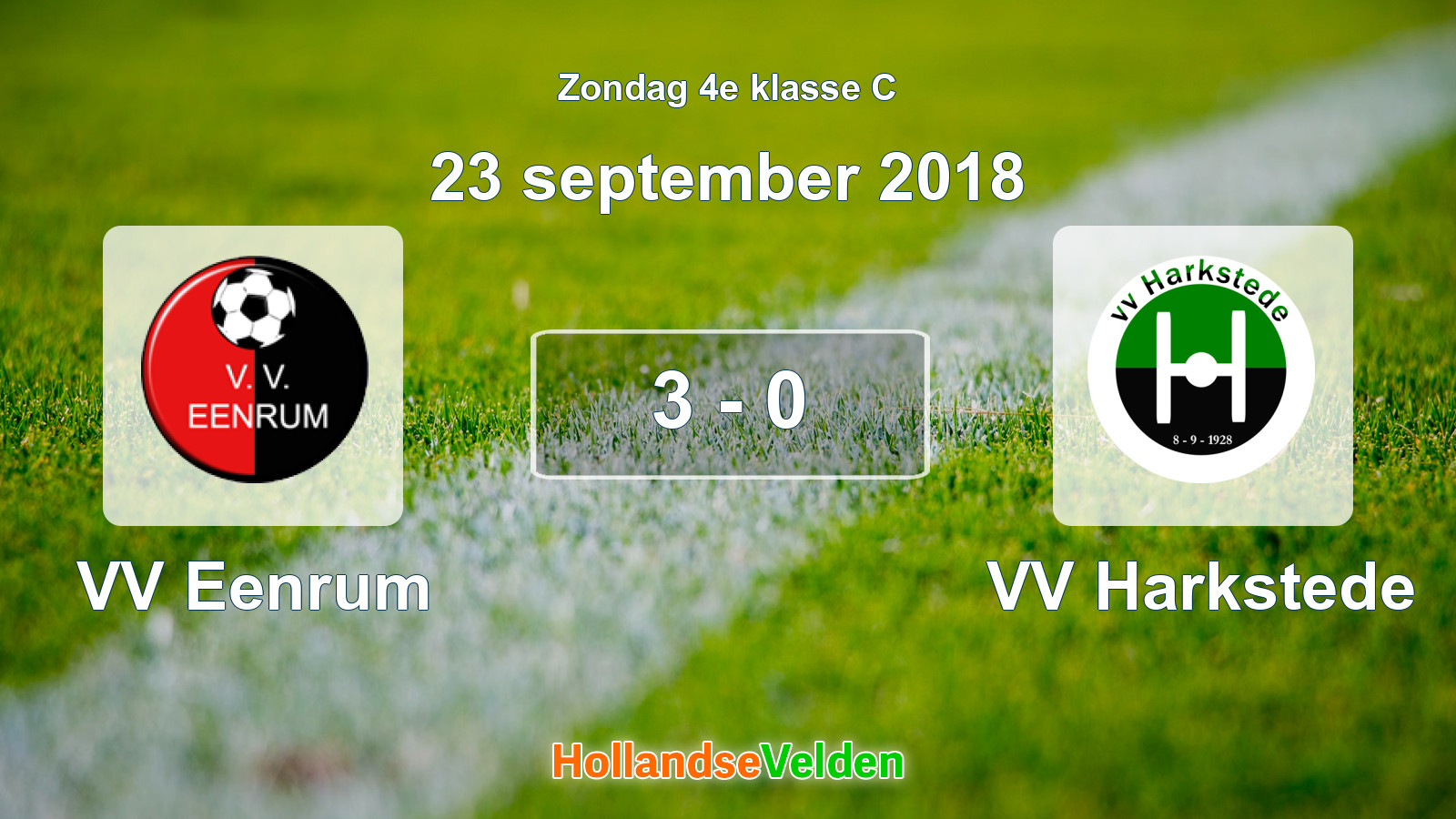 Gespeelde wedstrijd: VV Eenrum - VV Harkstede 3 - 0 (23 september 2018)