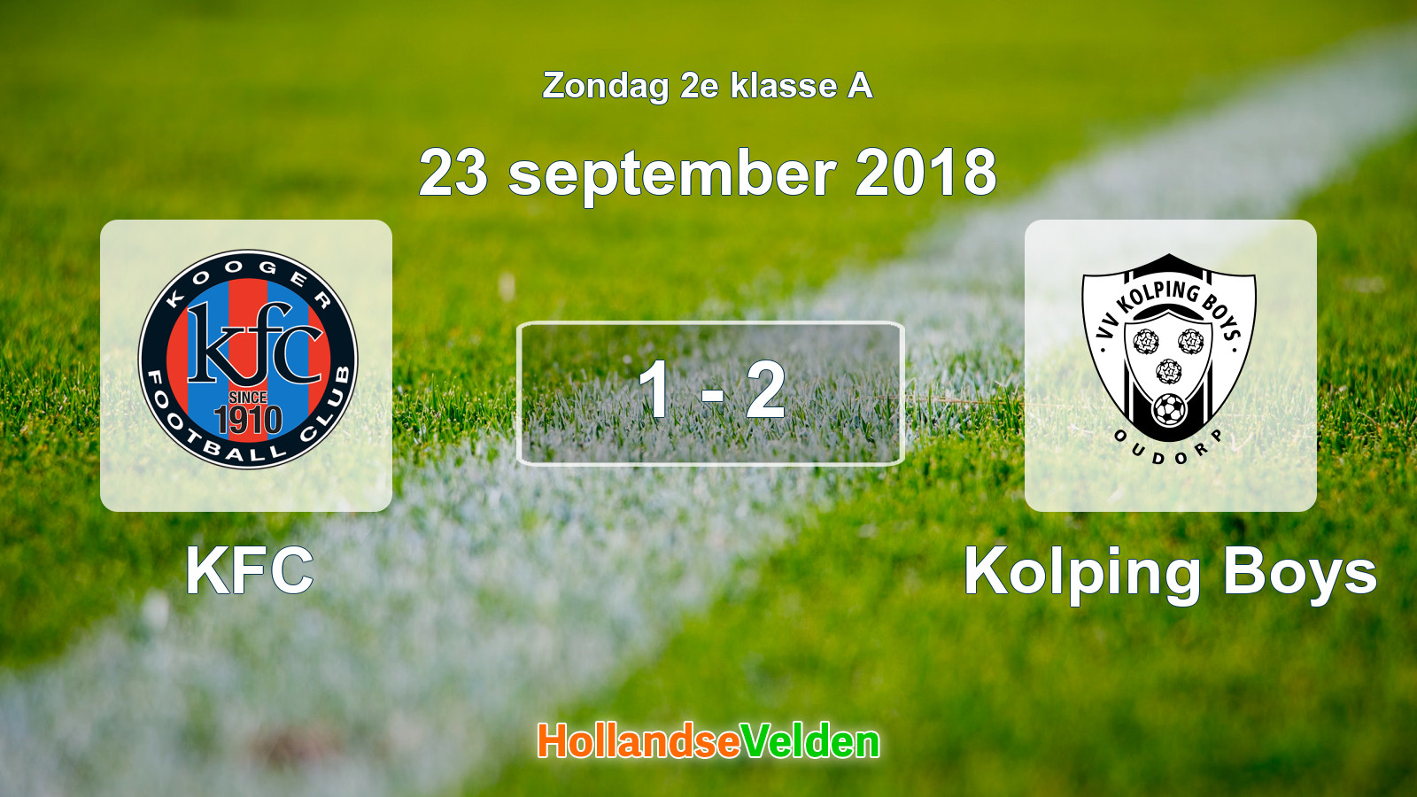 Gespeelde wedstrijd: KFC - Kolping Boys 1 - 2 (23 september 2018)