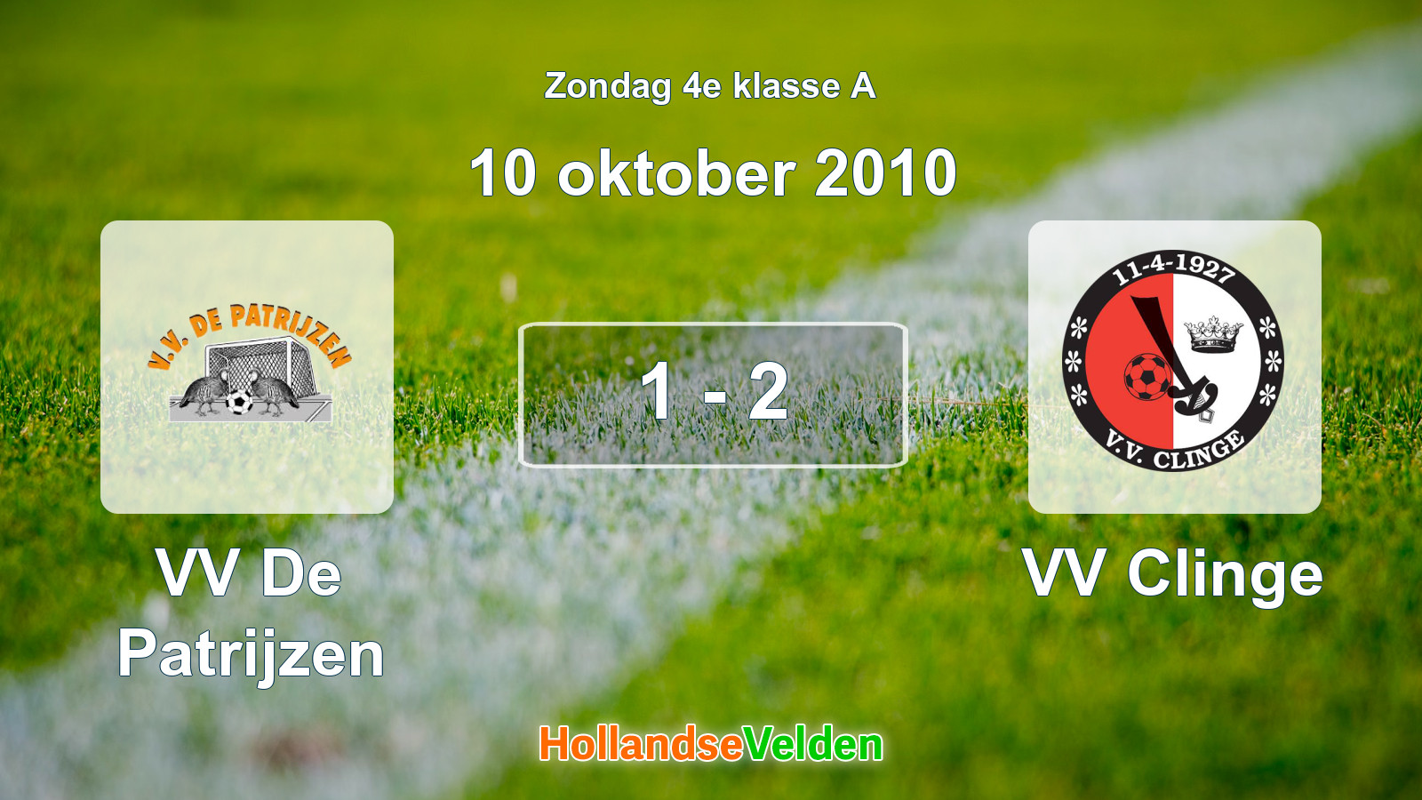Gespeelde wedstrijd: VV De Patrijzen - VV Clinge 1 - 2 (10 oktober 2010)