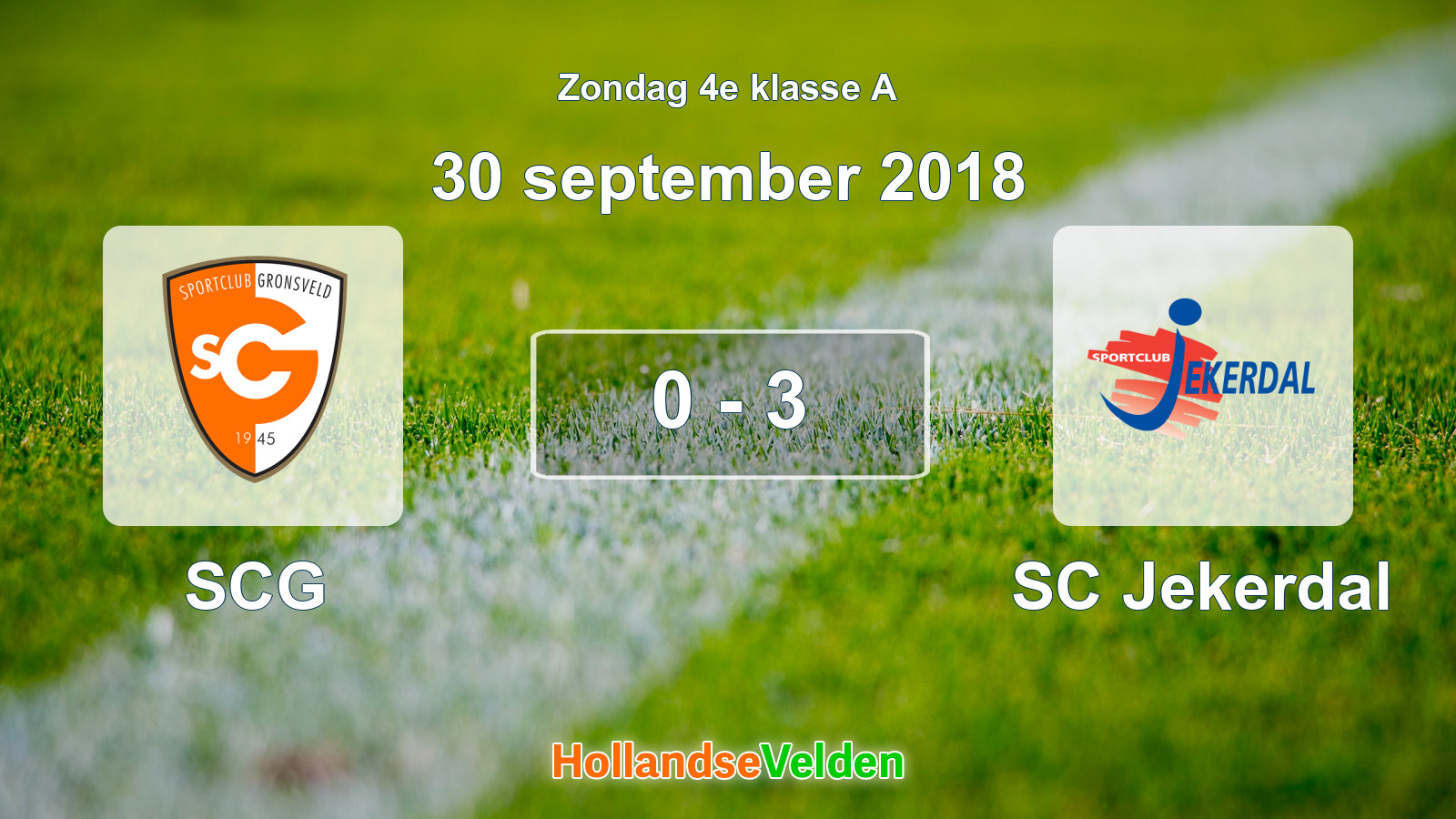 Gespeelde wedstrijd: SCG - SC Jekerdal 0 - 3 (30 september 2018)