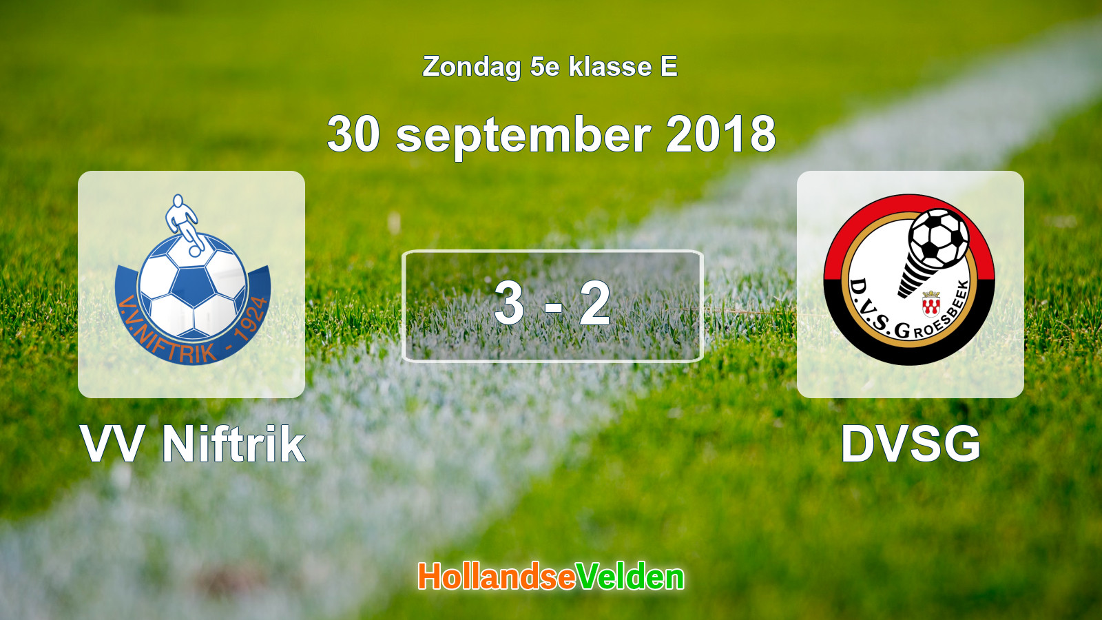 Gespeelde wedstrijd: VV Niftrik - DVSG 3 - 2 (30 september 2018)