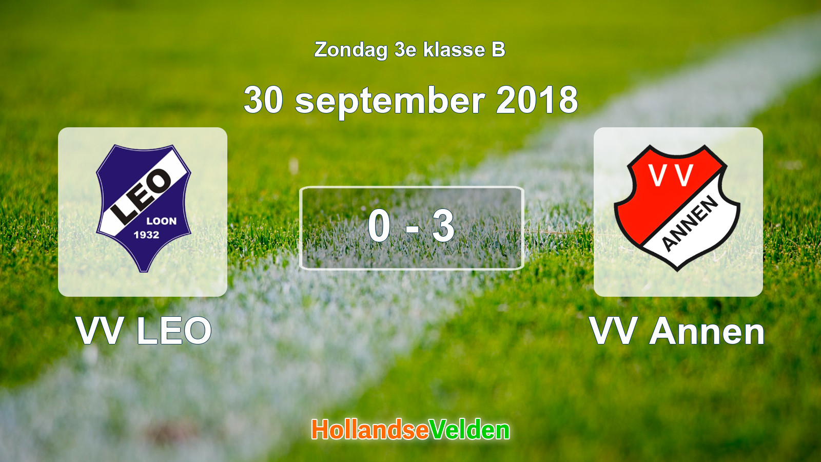 Gespeelde wedstrijd: VV LEO - VV Annen 0 - 3 (30 september 2018)