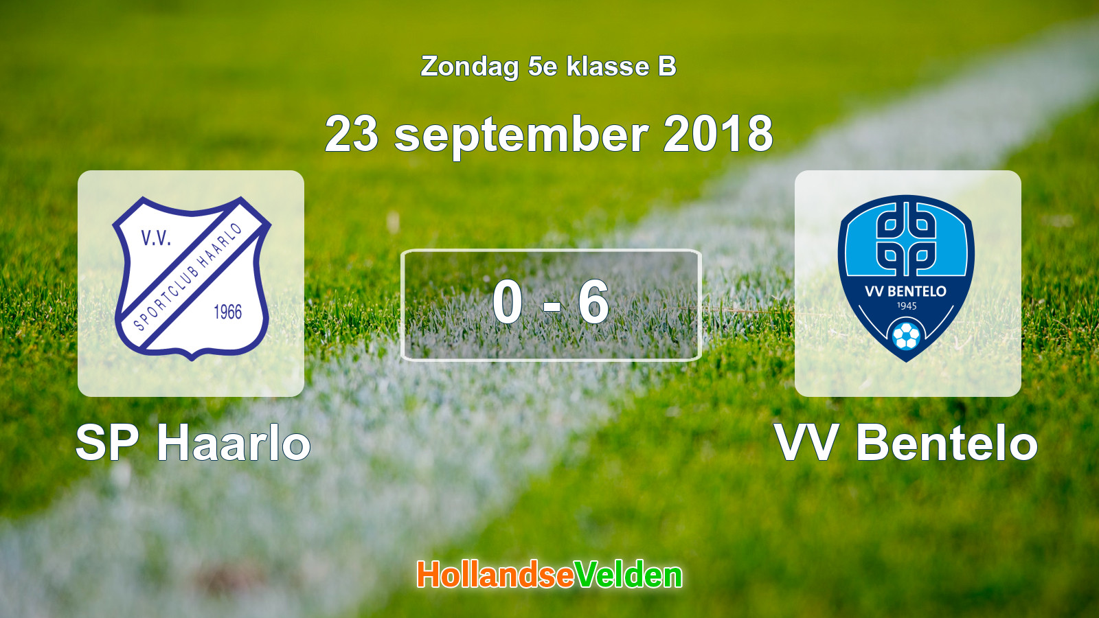 Gespeelde wedstrijd: SP Haarlo - VV Bentelo 0 - 6 (23 september 2018)