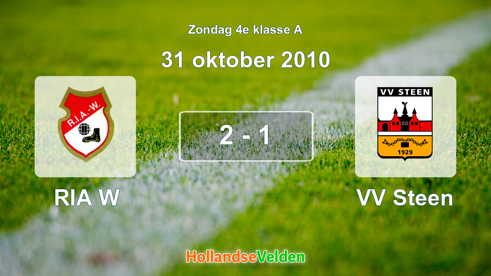 Gespeelde wedstrijd: RIA W - VV Steen 2 - 1 (31 oktober 2010)