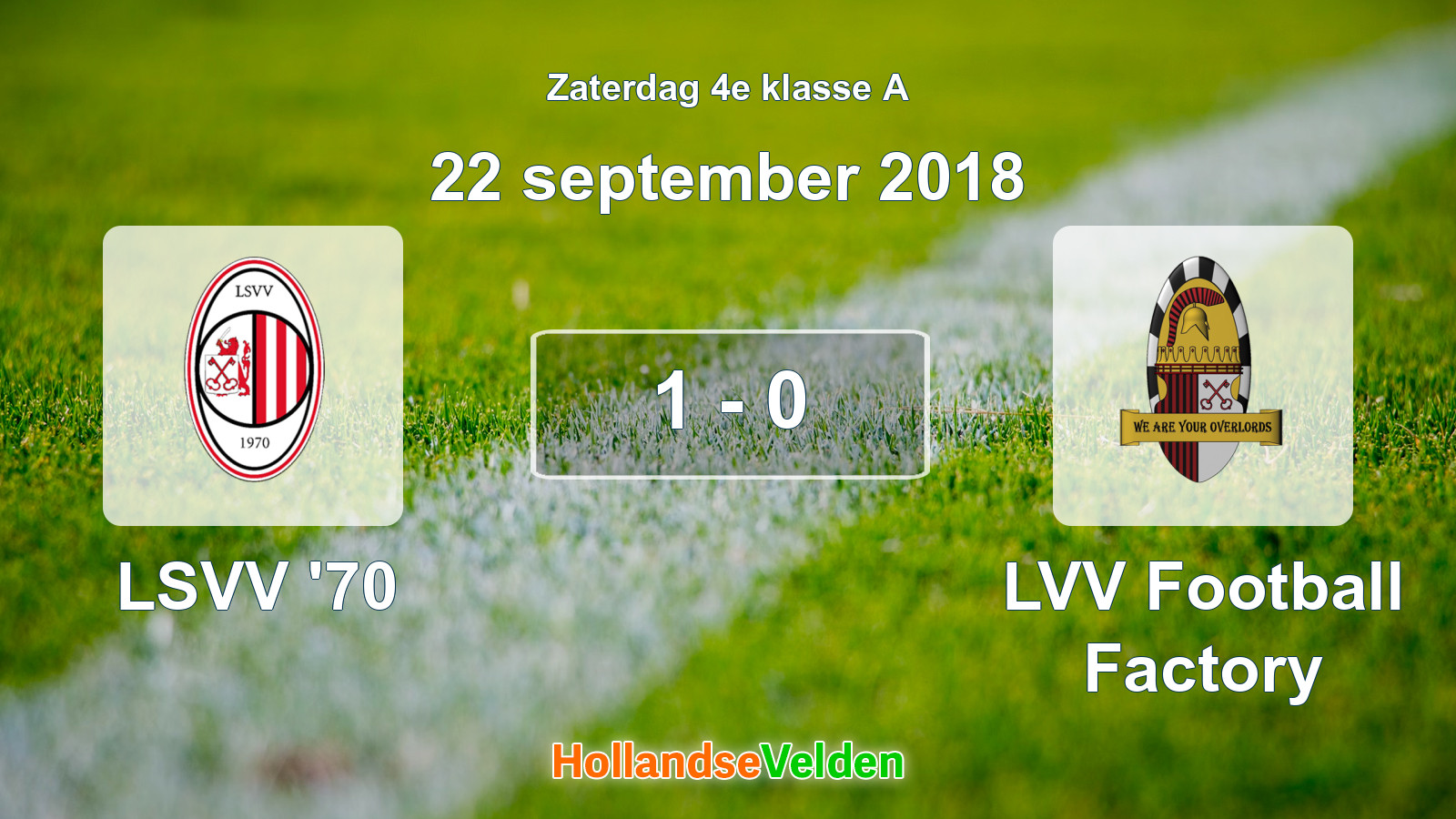 Gespeelde wedstrijd: LSVV '70 - LVV Football Factory 1 - 0 (22 september 2018)