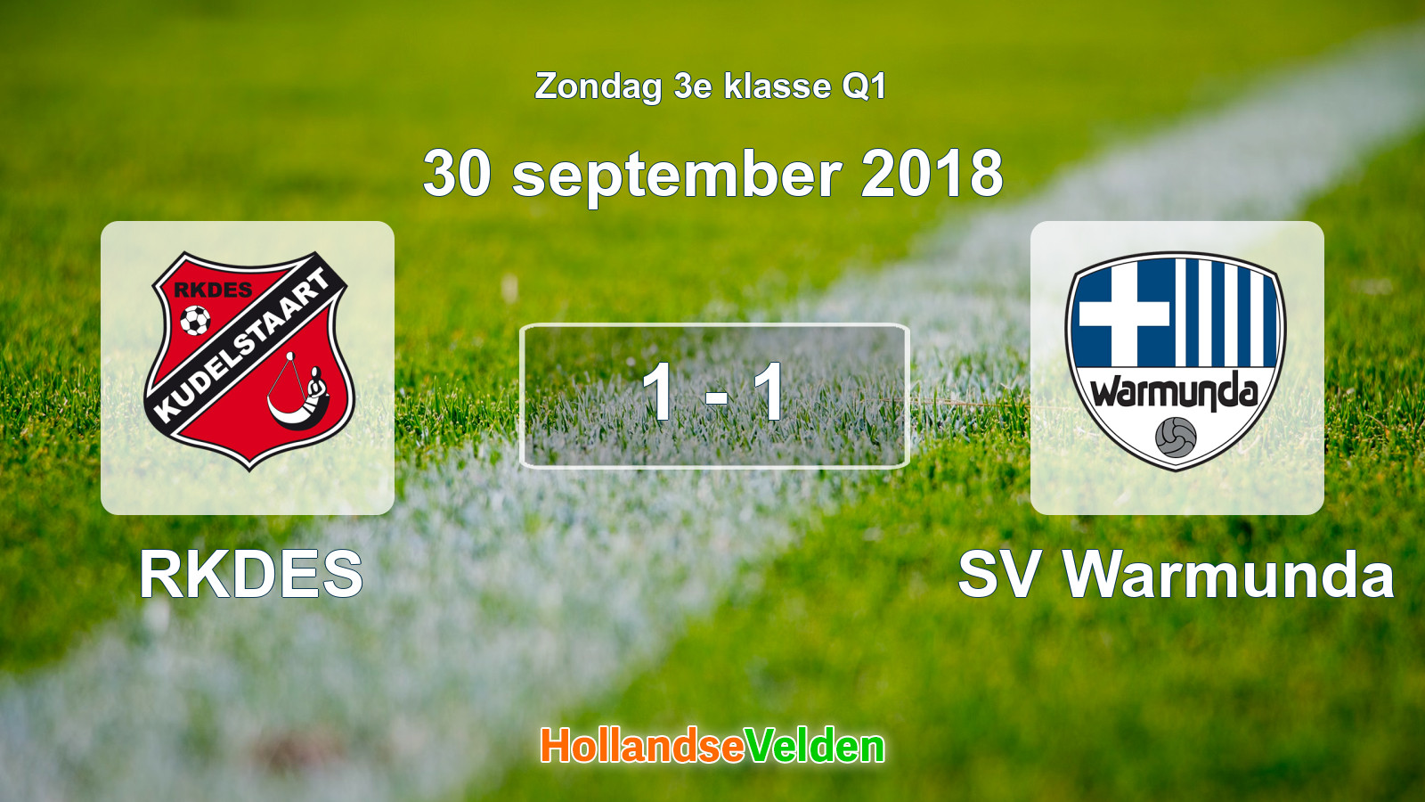 Gespeelde wedstrijd: RKDES - SV Warmunda 1 - 1 (30 september 2018)