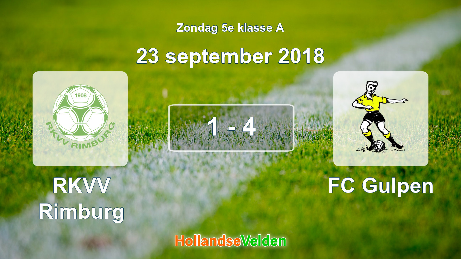 Gespeelde wedstrijd: RKVV Rimburg - FC Gulpen 1 - 4 (23 september 2018)