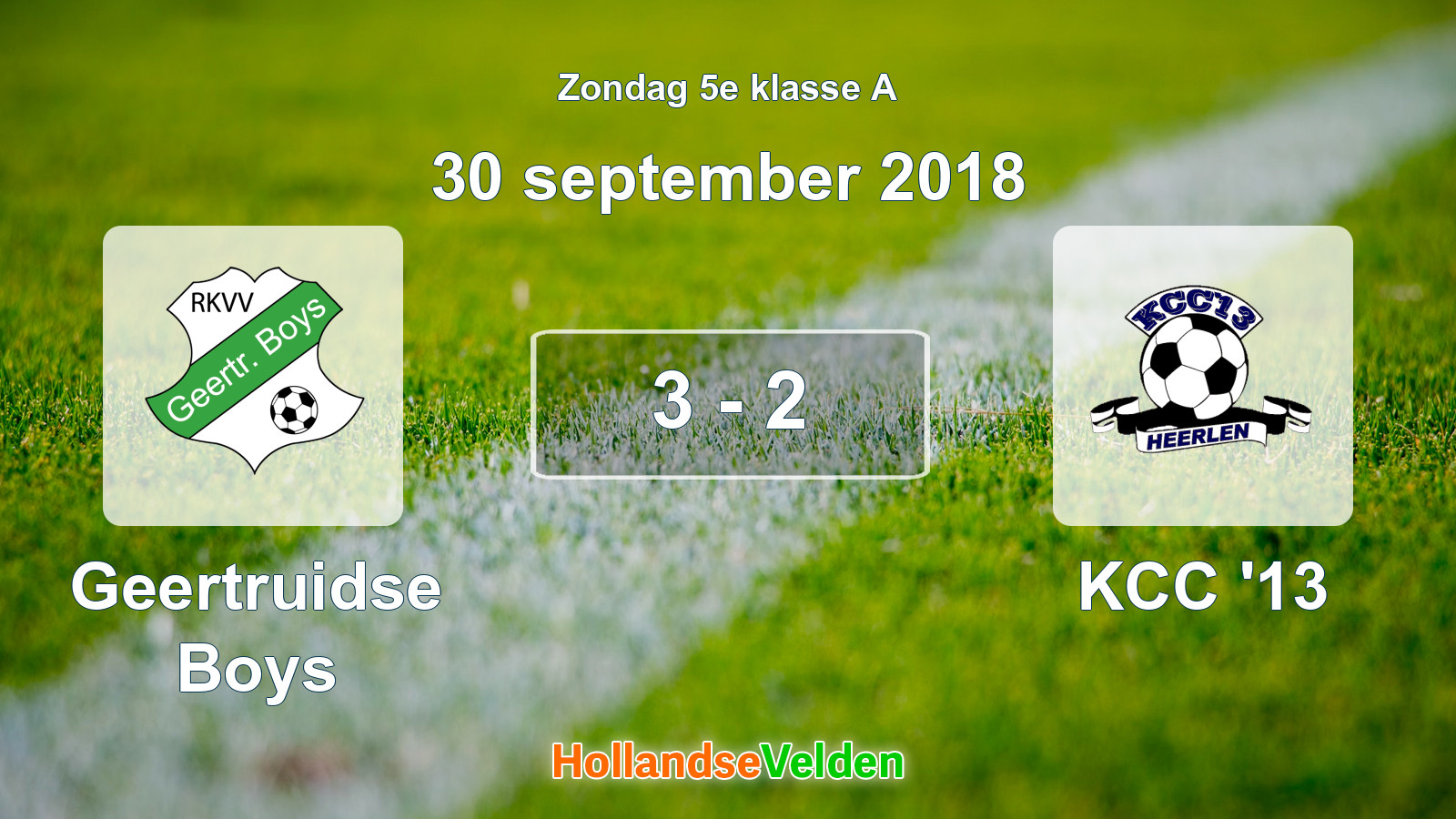 Gespeelde wedstrijd: Geertruidse Boys - KCC '13 3 - 2 (30 september 2018)