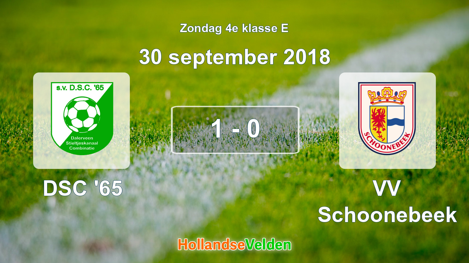 Gespeelde wedstrijd: DSC '65 - VV Schoonebeek 1 - 0 (30 september 2018)
