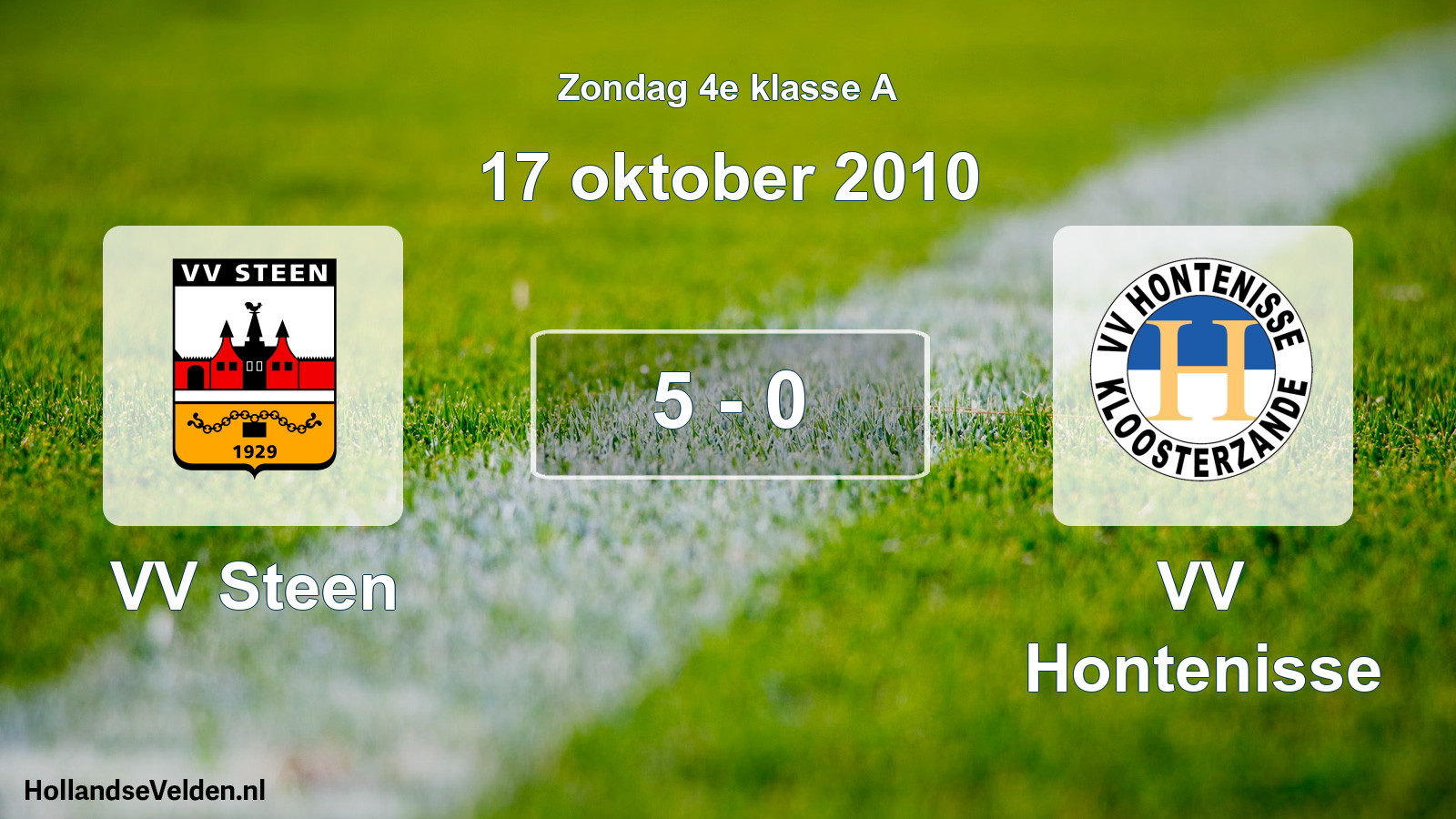 Gespeelde wedstrijd: VV Steen - VV Hontenisse 5 - 0 (17 oktober 2010)
