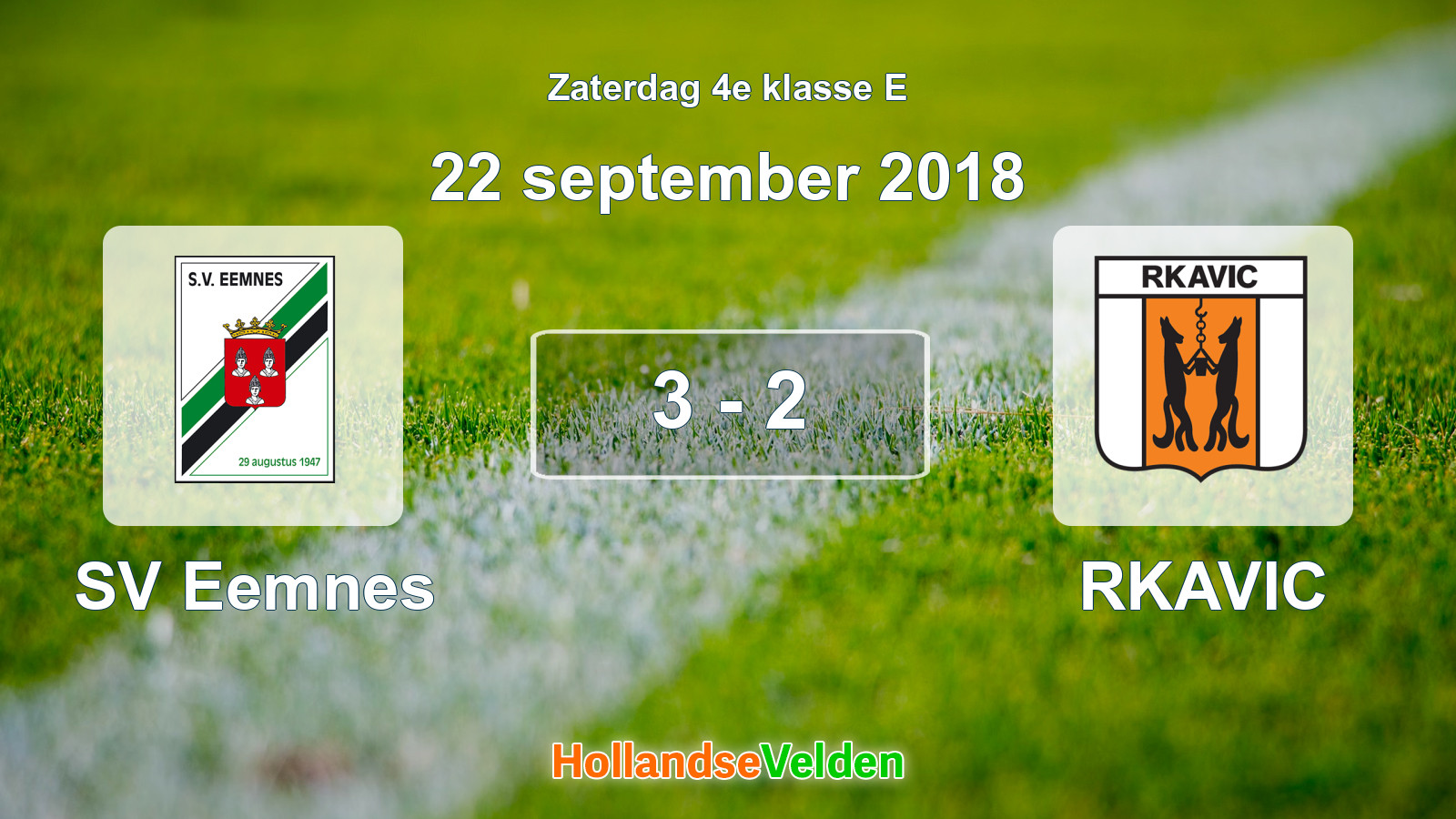 Gespeelde wedstrijd: SV Eemnes - RKAVIC 3 - 2 (22 september 2018)