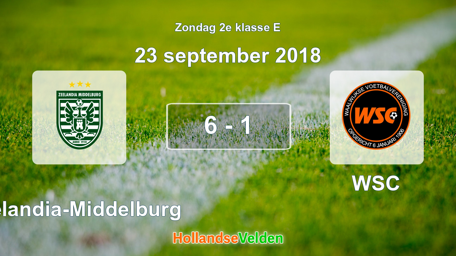 Gespeelde wedstrijd: Zeelandia-Middelburg - WSC 6 - 1 (23 september 2018)
