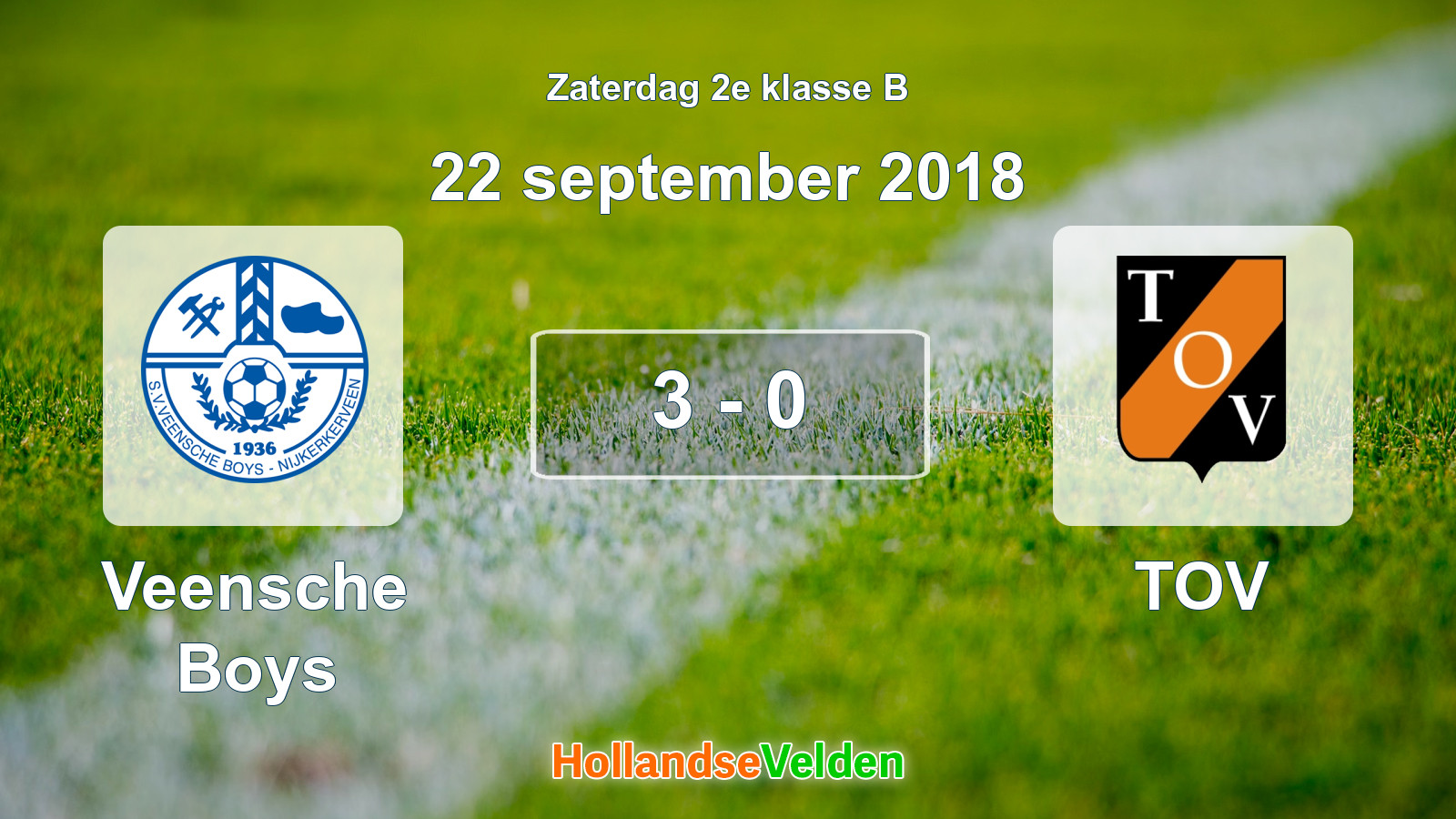 Gespeelde wedstrijd: Veensche Boys - TOV 3 - 0 (22 september 2018)