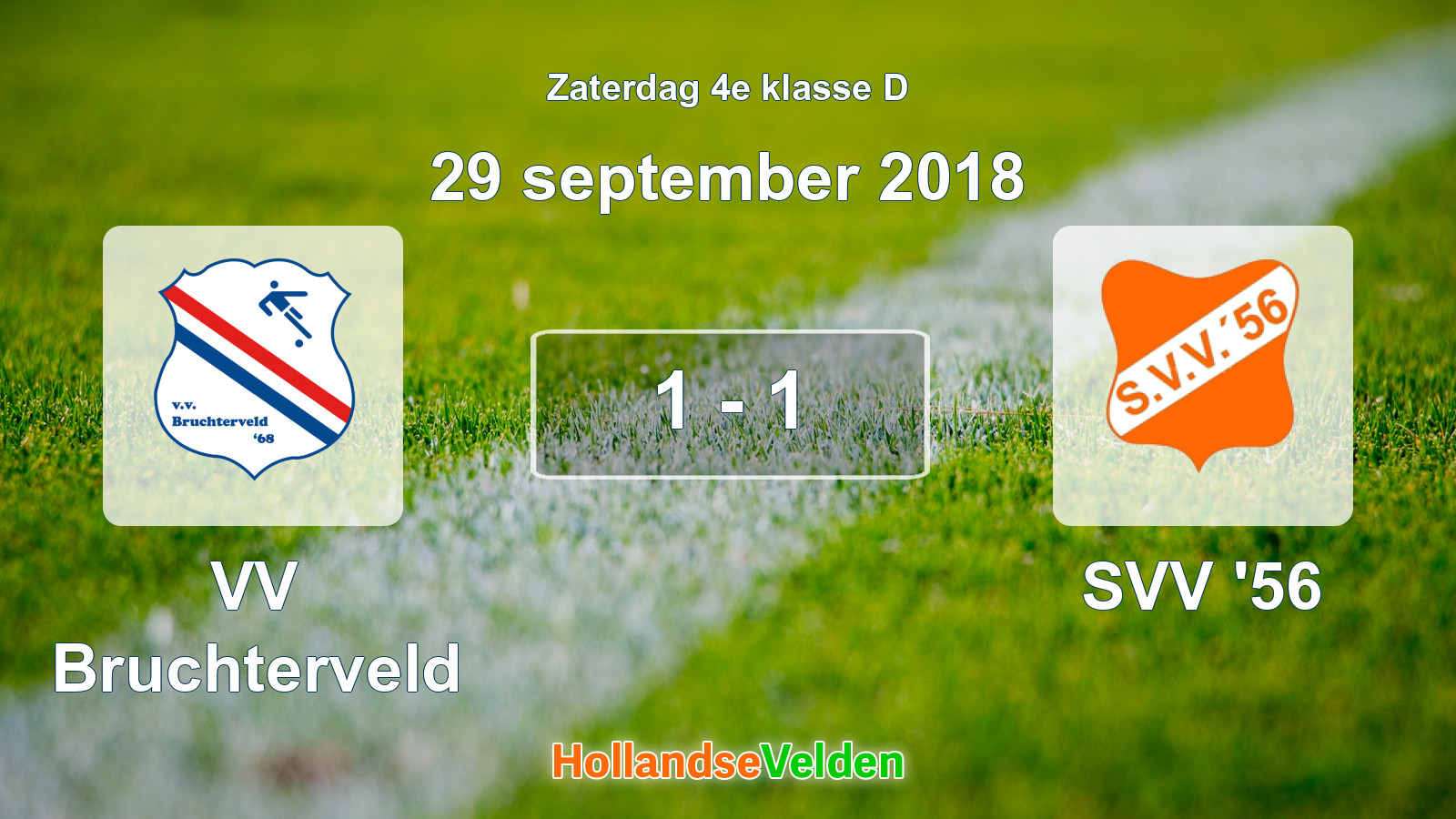 Gespeelde wedstrijd: VV Bruchterveld - SVV '56 1 - 1 (29 september 2018)