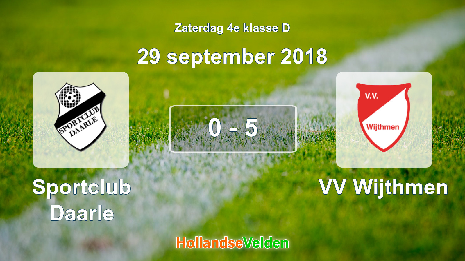 Gespeelde wedstrijd: Sportclub Daarle - VV Wijthmen 0 - 5 (29 september 2018)