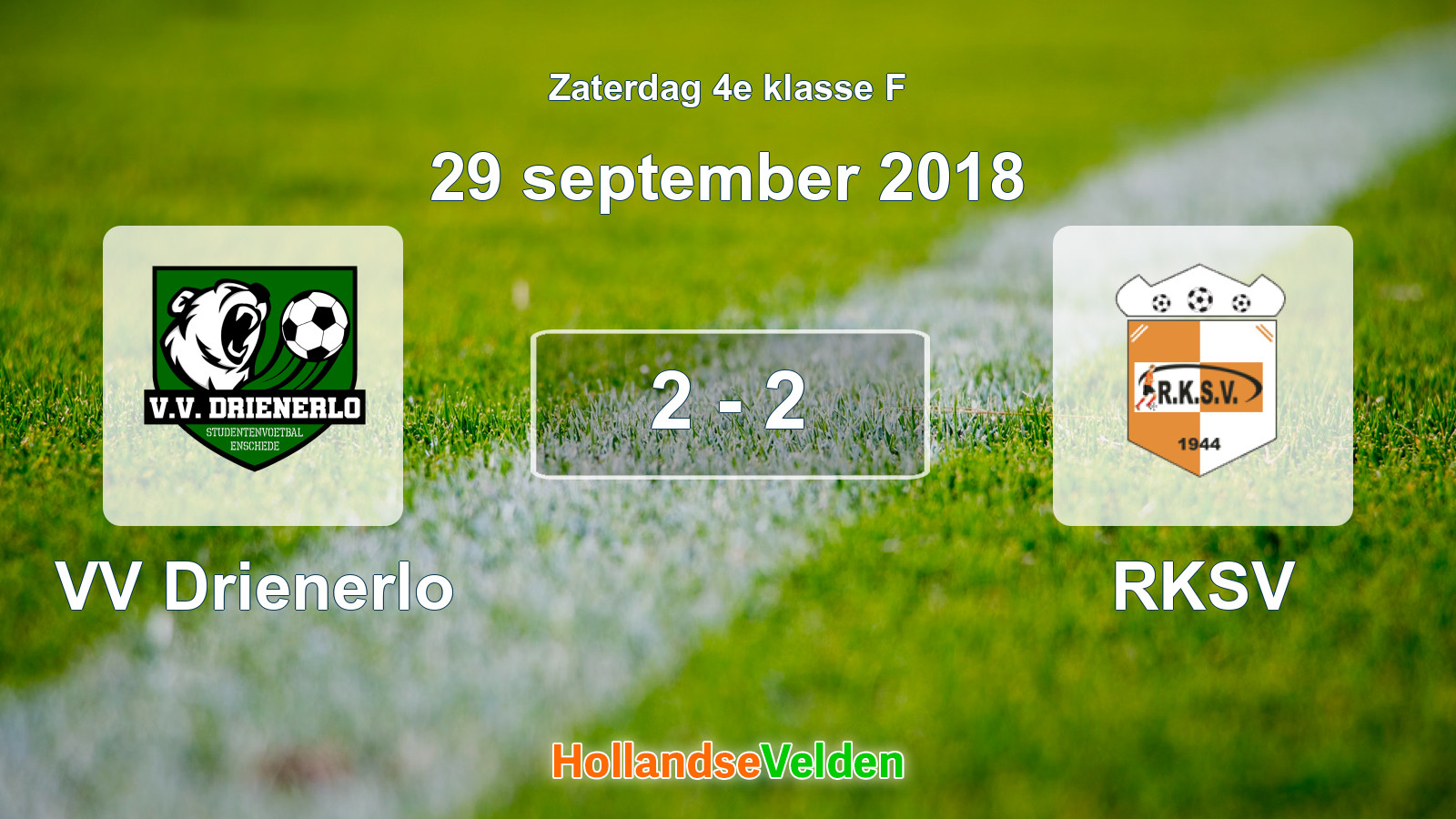 Gespeelde wedstrijd: VV Drienerlo - RKSV 2 - 2 (29 september 2018)