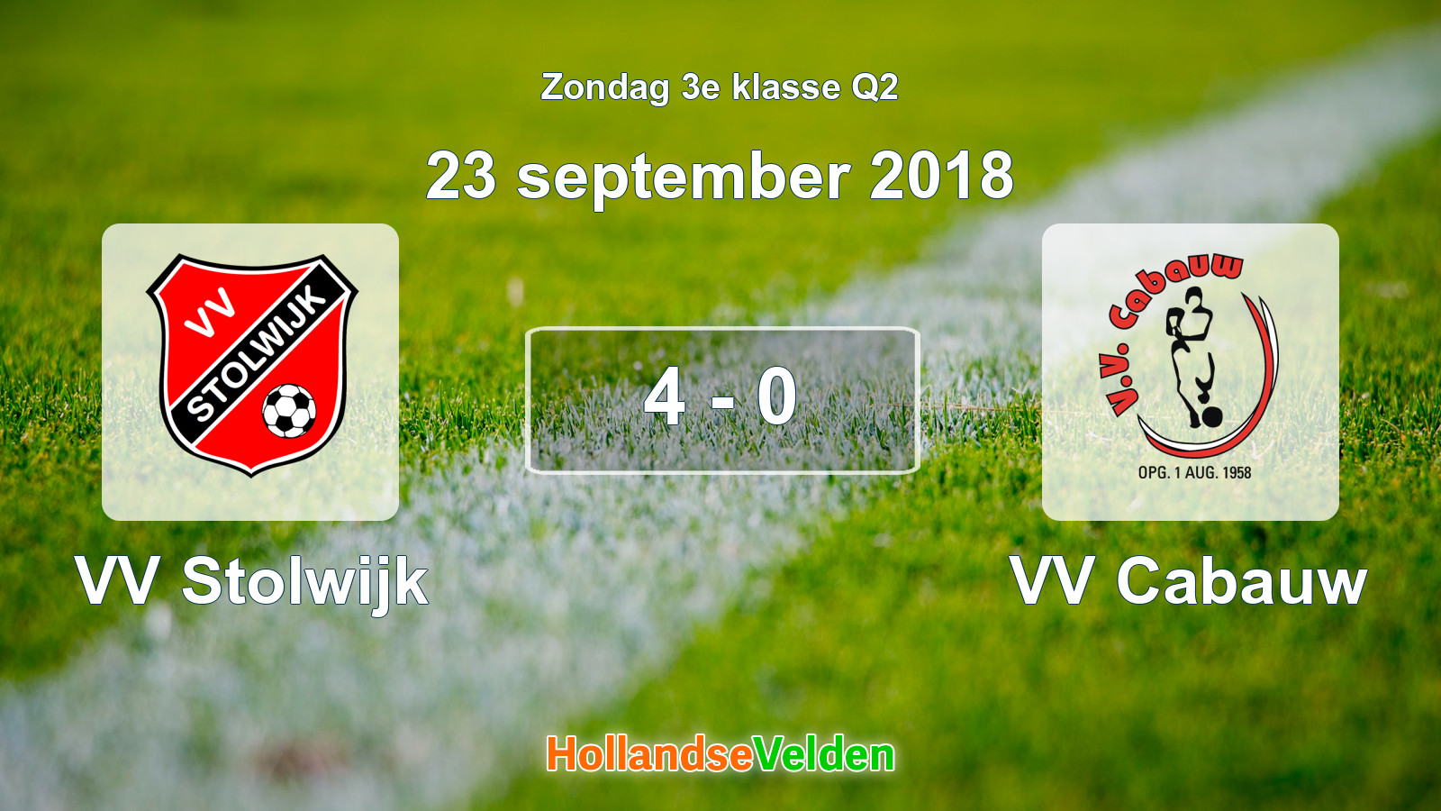Gespeelde wedstrijd: VV Stolwijk - VV Cabauw 4 - 0 (23 september 2018)