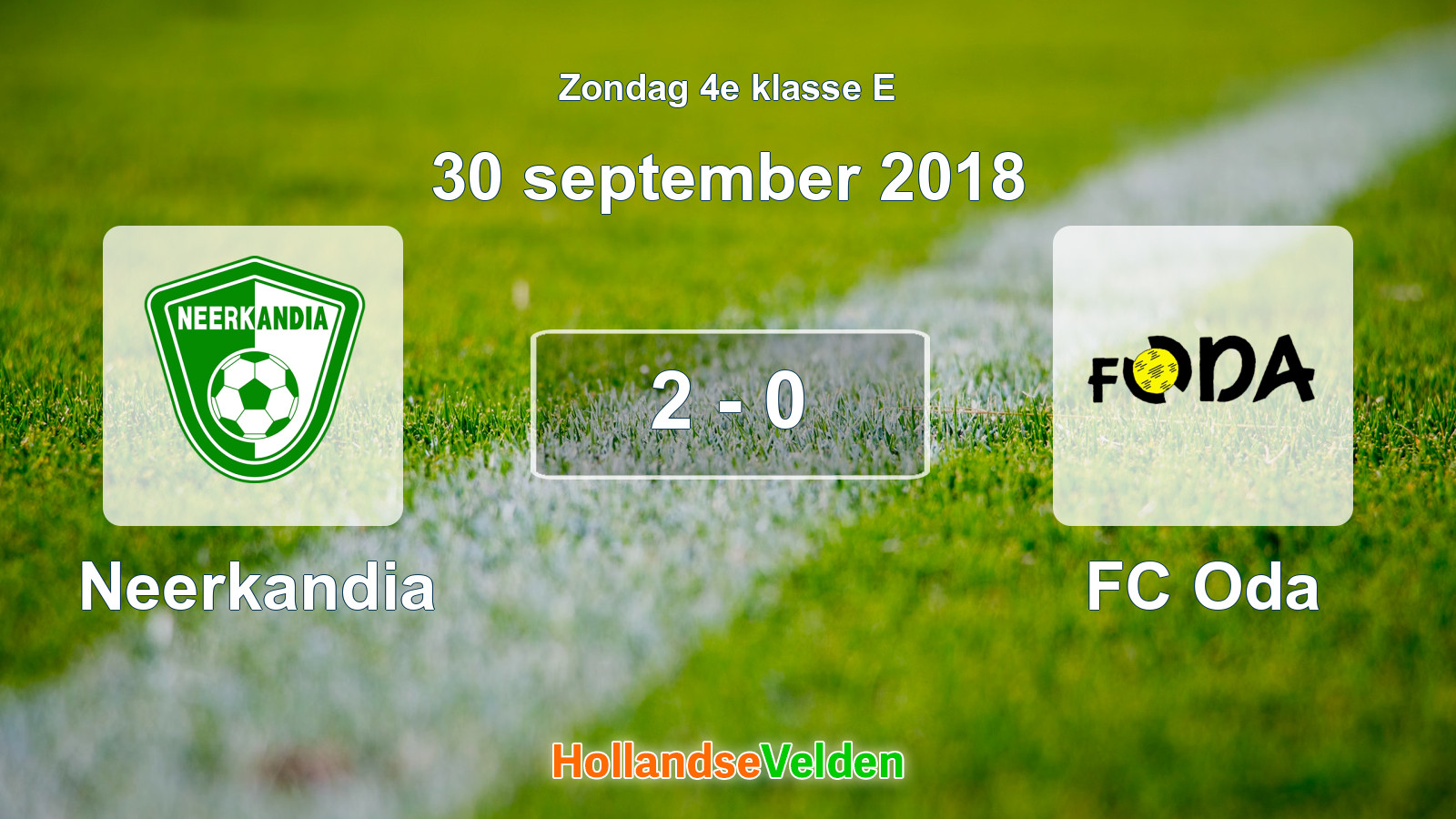 Gespeelde wedstrijd: Neerkandia - FC Oda 2 - 0 (30 september 2018)