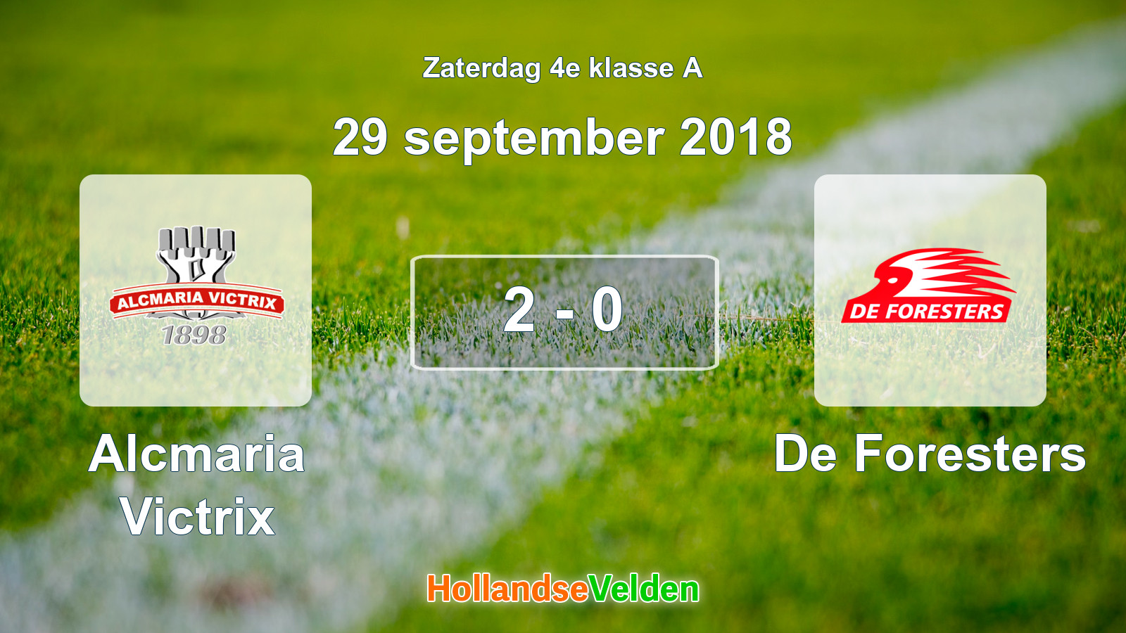 Gespeelde wedstrijd: Alcmaria Victrix - De Foresters 2 - 0 (29 september 2018)