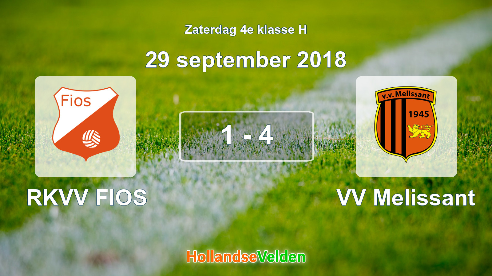 Gespeelde wedstrijd: RKVV FIOS - VV Melissant 1 - 4 (29 september 2018)