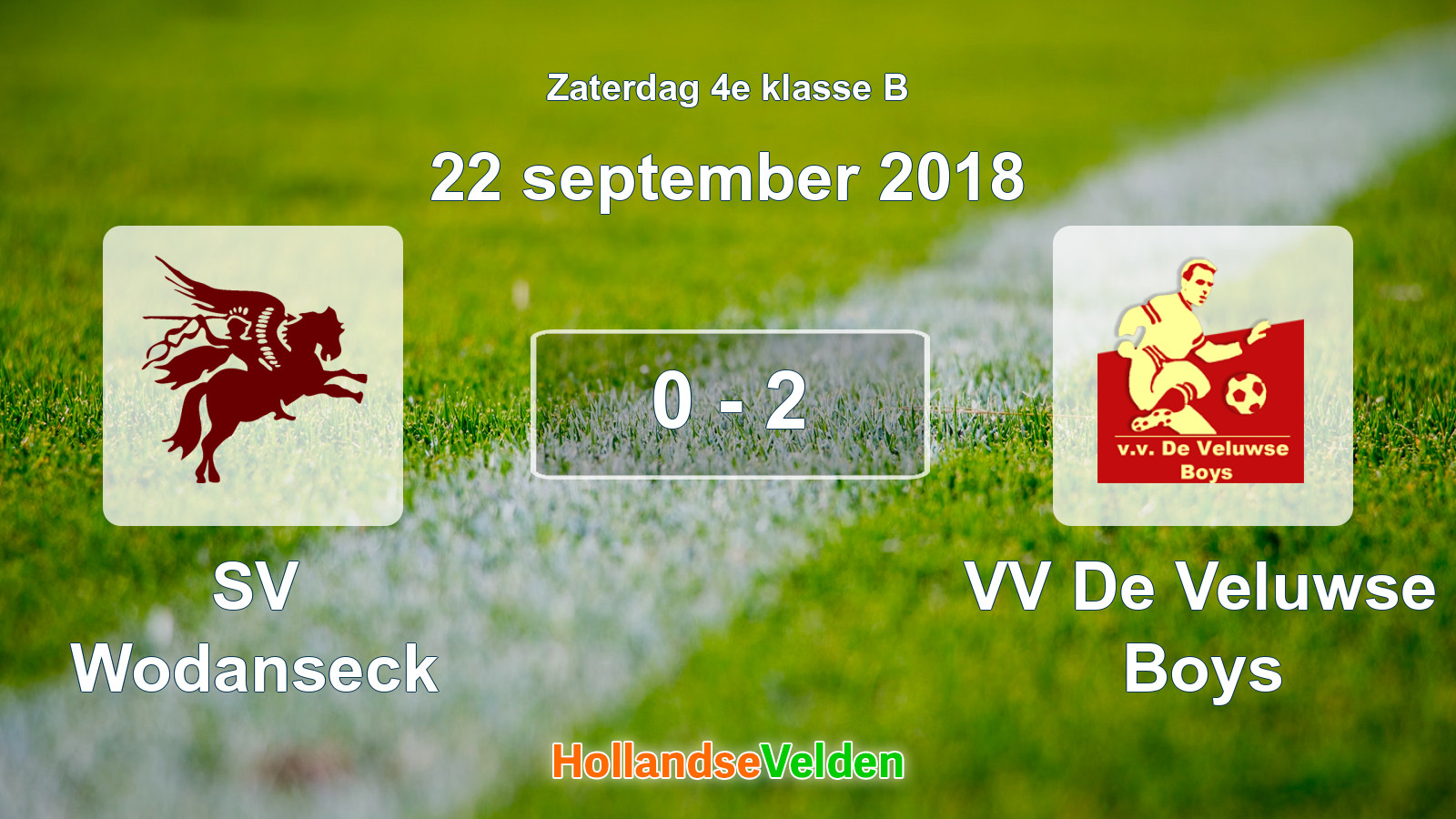 Gespeelde wedstrijd: SV Wodanseck - VV De Veluwse Boys 0 - 2 (22 september 2018)