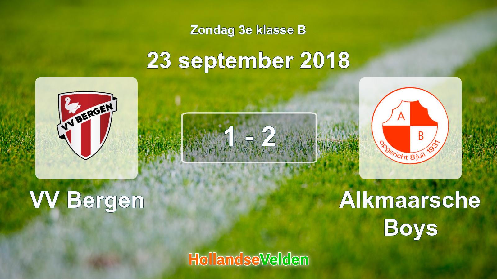 Gespeelde wedstrijd: VV Bergen - Alkmaarsche Boys 1 - 2 (23 september 2018)