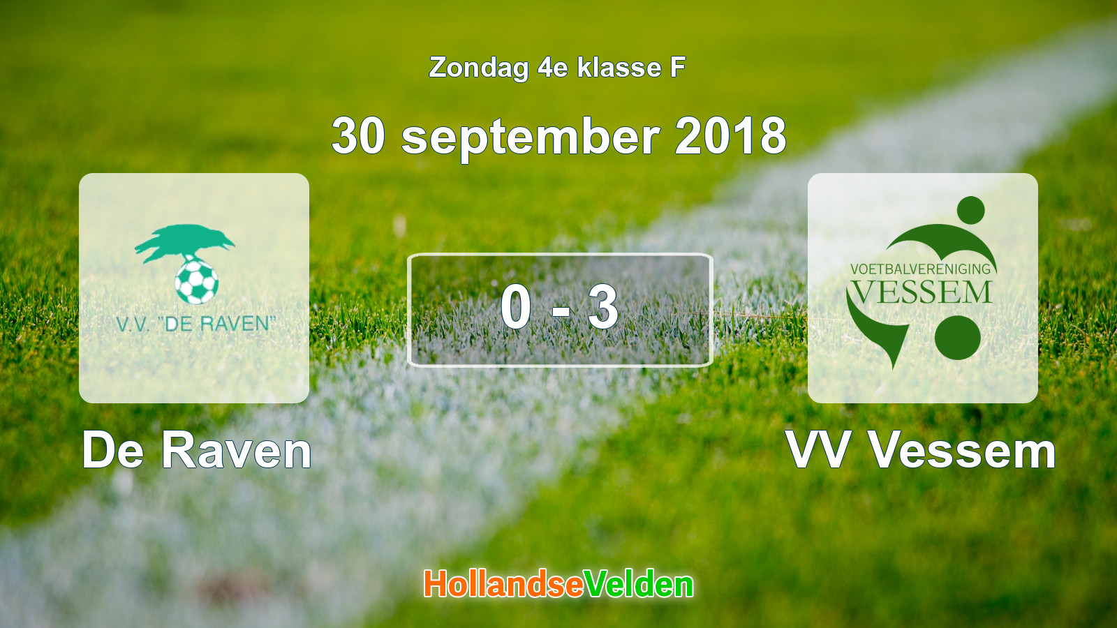 Gespeelde wedstrijd: De Raven - VV Vessem 0 - 3 (30 september 2018)