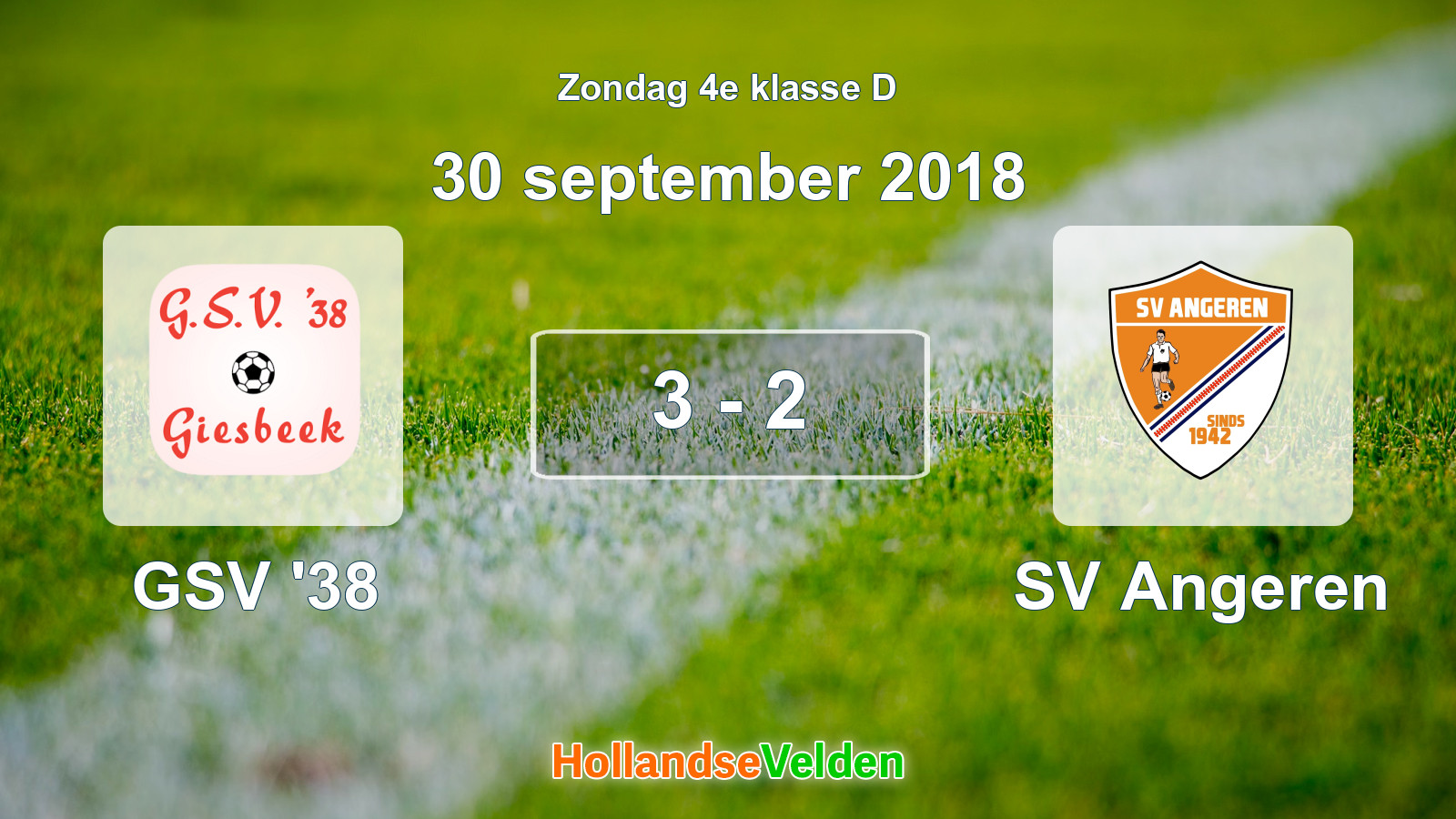 Gespeelde wedstrijd: GSV '38 - SV Angeren 3 - 2 (30 september 2018)