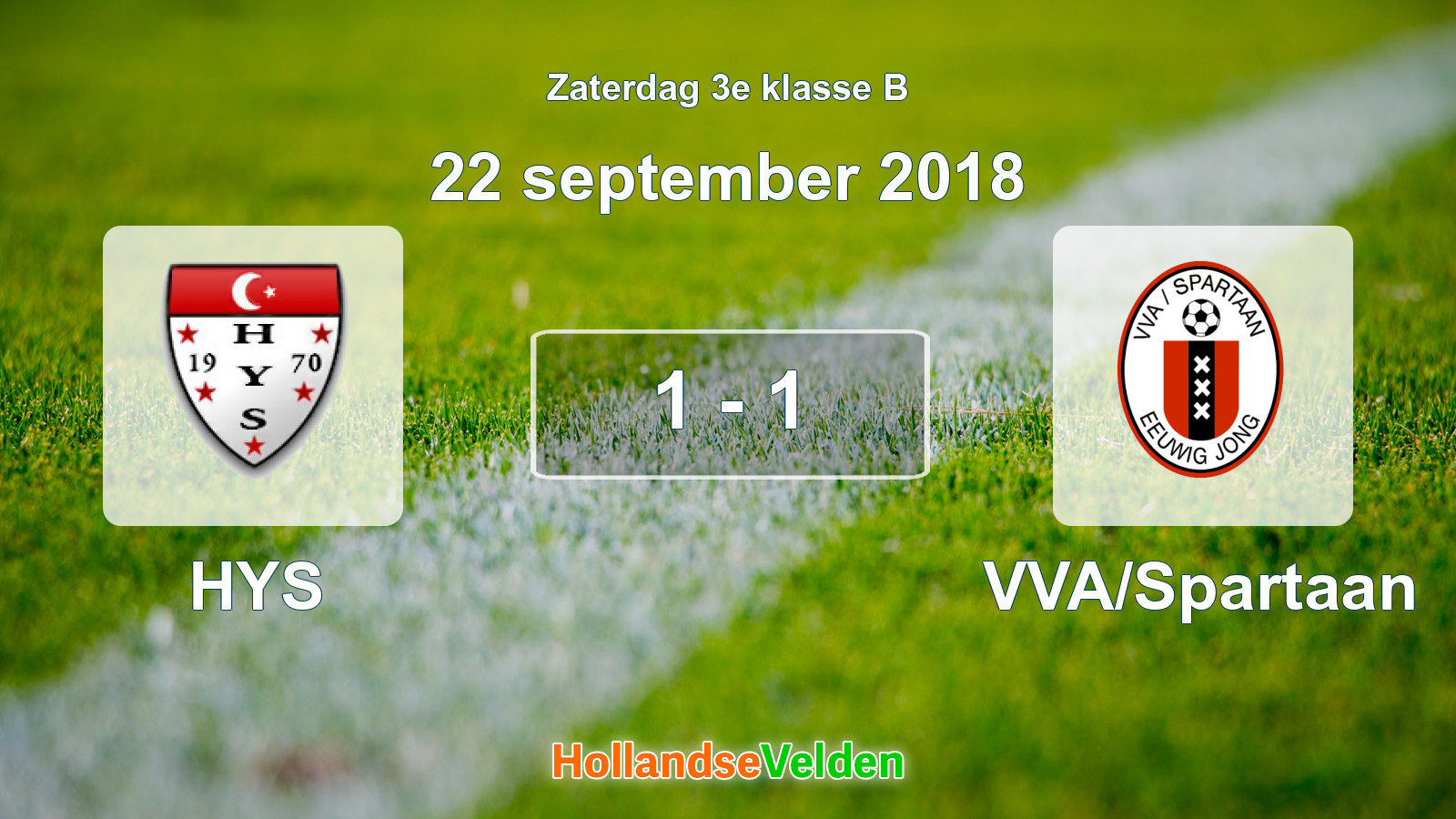 Gespeelde wedstrijd: HYS - VVA/Spartaan 1 - 1 (22 september 2018)