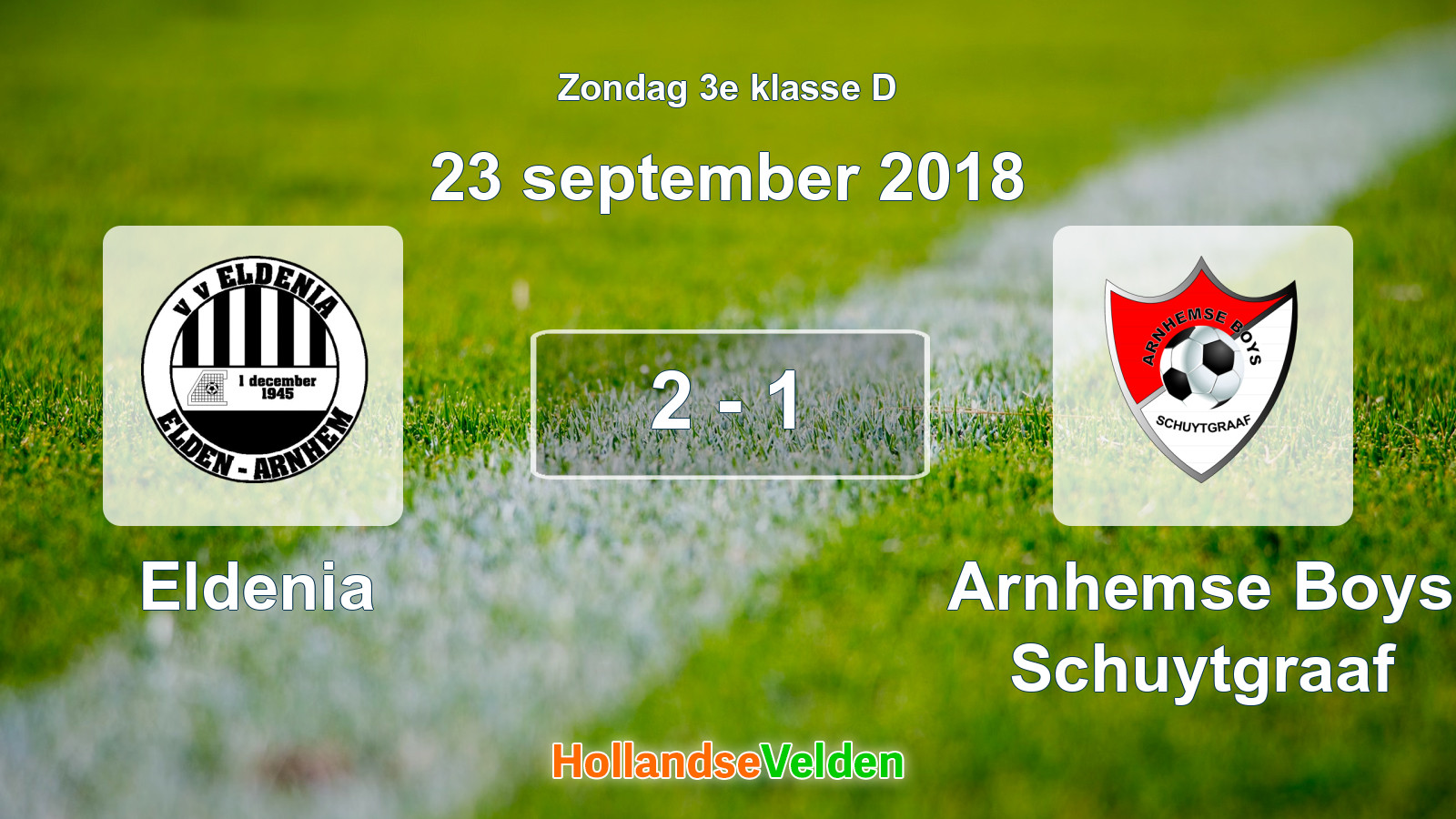 Gespeelde wedstrijd: Eldenia - Arnhemse Boys Schuytgraaf 2 - 1 (23 september 2018)