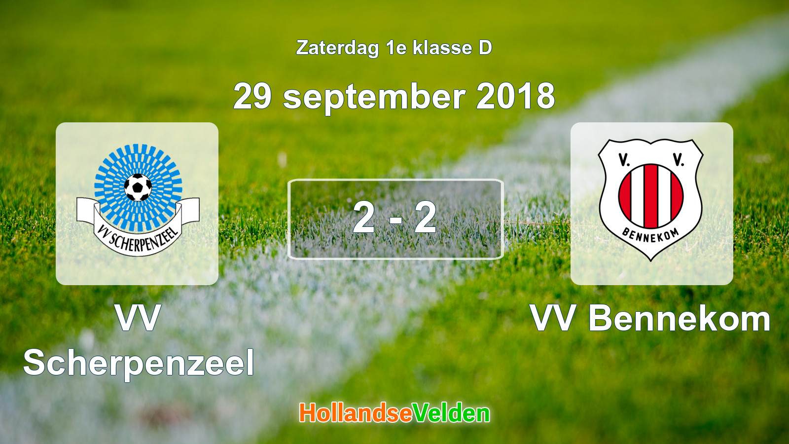 Gespeelde wedstrijd: VV Scherpenzeel - VV Bennekom 2 - 2 (29 september 2018)
