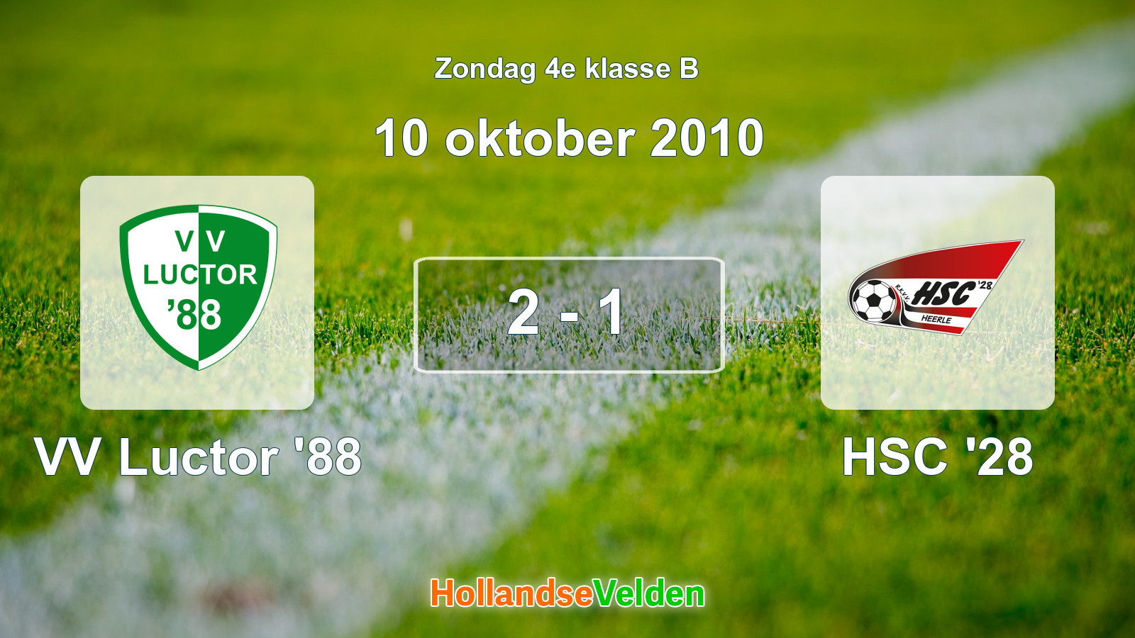 Gespeelde wedstrijd: VV Luctor '88 - HSC '28 2 - 1 (10 oktober 2010)