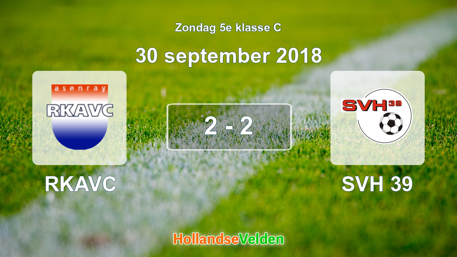 Gespeelde wedstrijd: RKAVC - SVH 39 2 - 2 (30 september 2018)