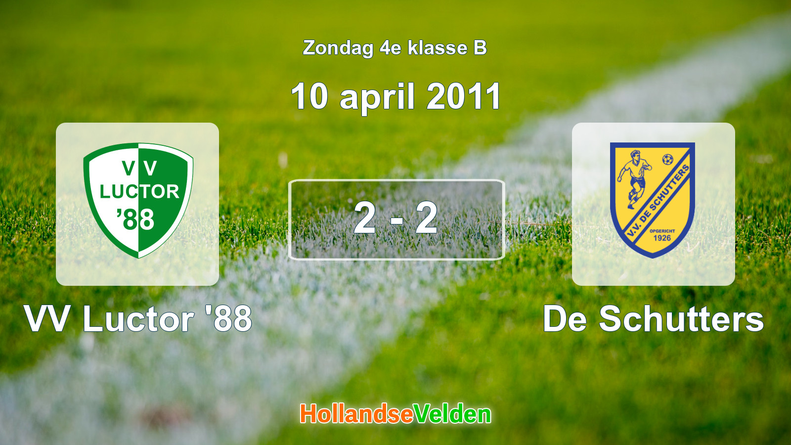 Gespeelde wedstrijd: VV Luctor '88 - De Schutters 2 - 2 (10 april 2011)