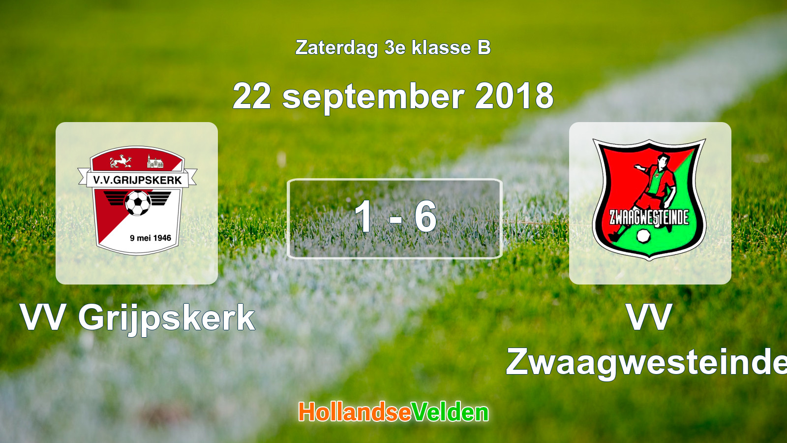 Gespeelde wedstrijd: VV Grijpskerk - VV Zwaagwesteinde 1 - 6 (22 september 2018)