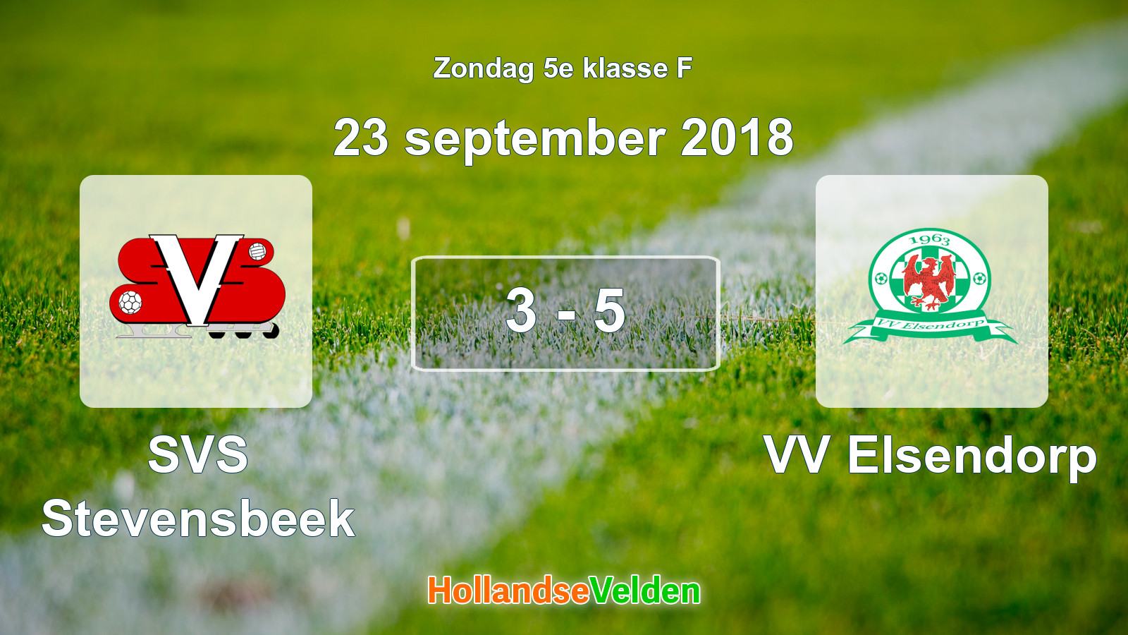 Gespeelde wedstrijd: SVS Stevensbeek - VV Elsendorp 3 - 5 (23 september 2018)