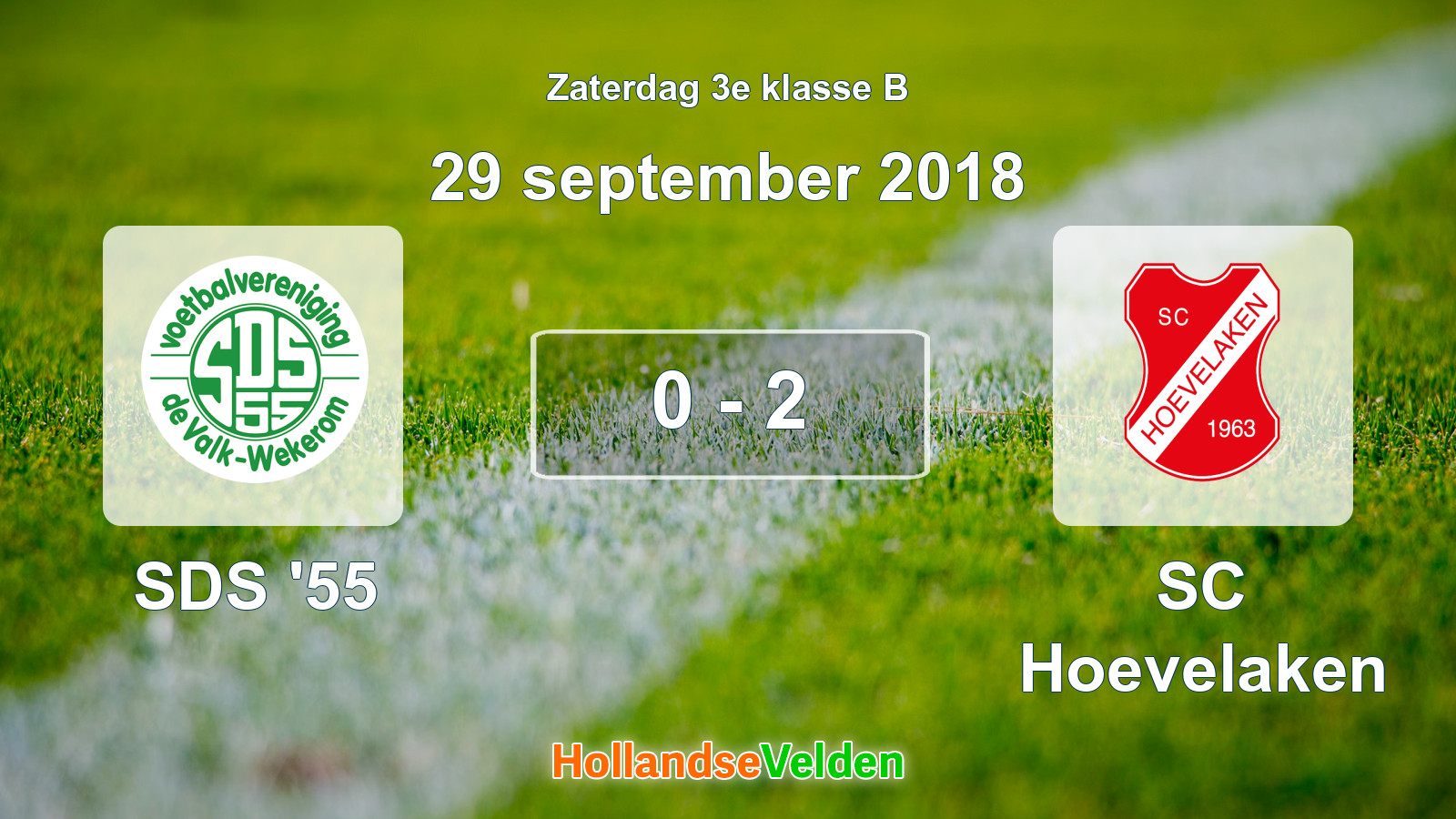 Gespeelde wedstrijd: SDS '55 - SC Hoevelaken 0 - 2 (29 september 2018)