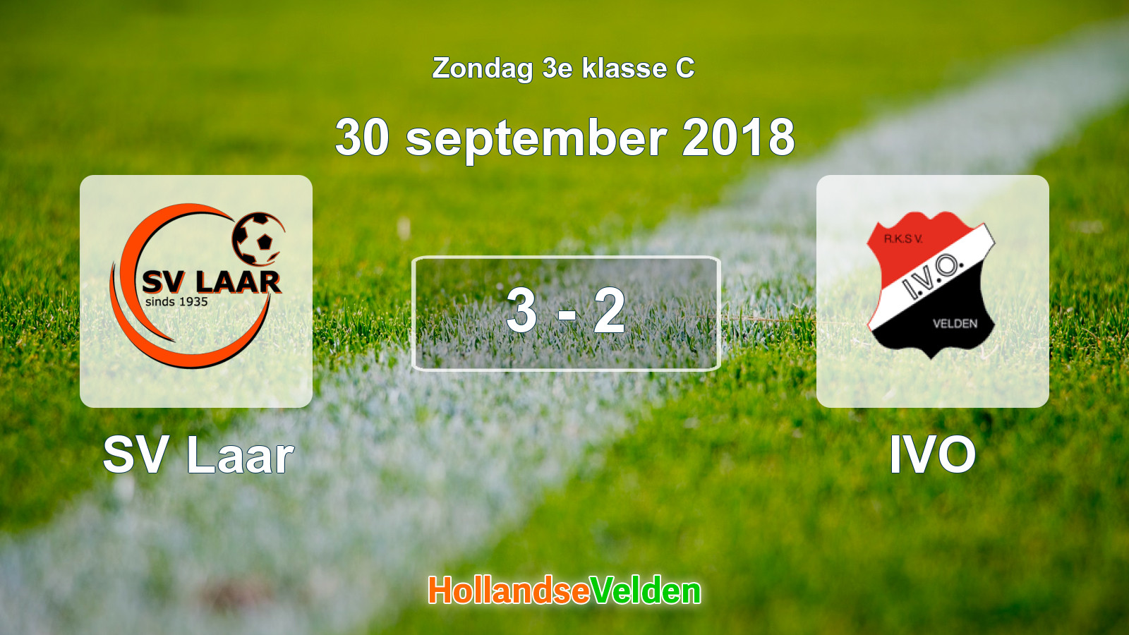 Gespeelde wedstrijd: SV Laar - IVO 3 - 2 (30 september 2018)