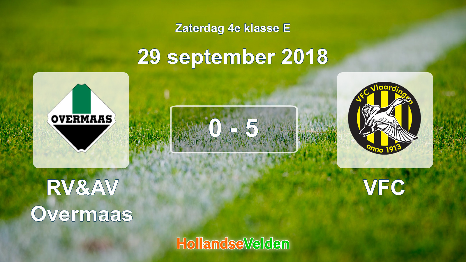 Gespeelde wedstrijd: RV&AV Overmaas - VFC 0 - 5 (29 september 2018)
