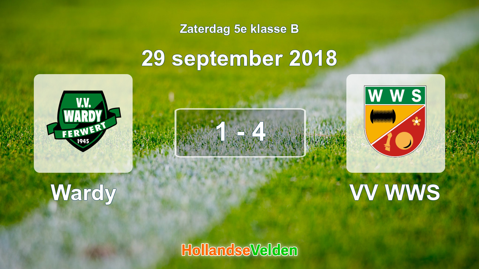 Gespeelde wedstrijd: Wardy - VV WWS 1 - 4 (29 september 2018)