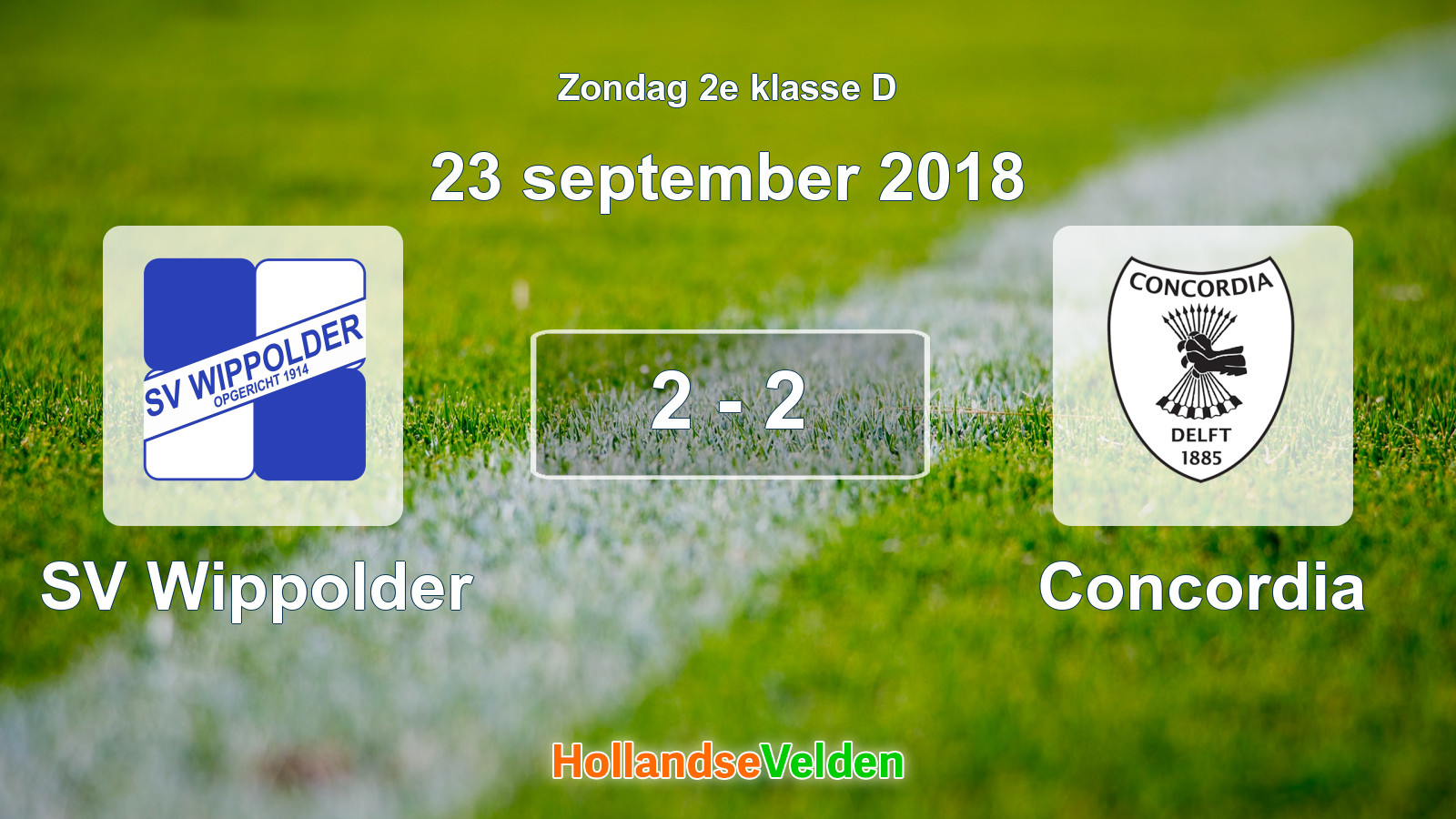 Gespeelde wedstrijd: SV Wippolder - Concordia 2 - 2 (23 september 2018)