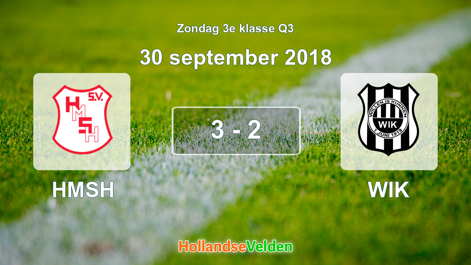 Gespeelde wedstrijd: HMSH - WIK 3 - 2 (30 september 2018)