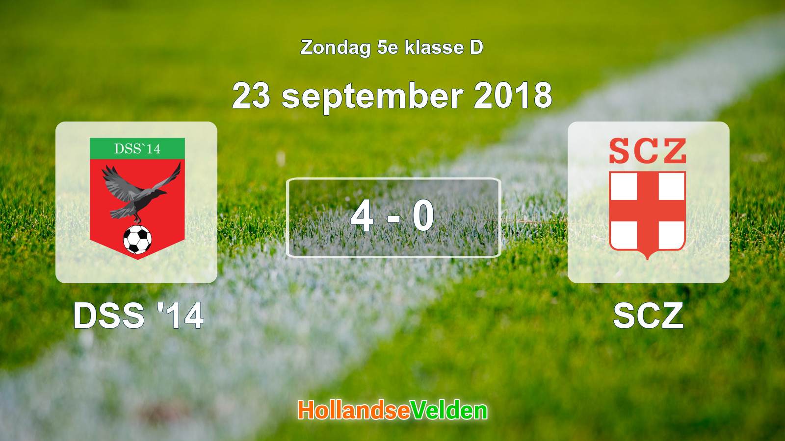 Gespeelde wedstrijd: DSS '14 - SCZ 4 - 0 (23 september 2018)