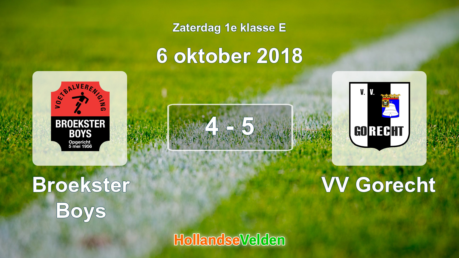Gespeelde wedstrijd: Broekster Boys - VV Gorecht 4 - 5 (6 oktober 2018)