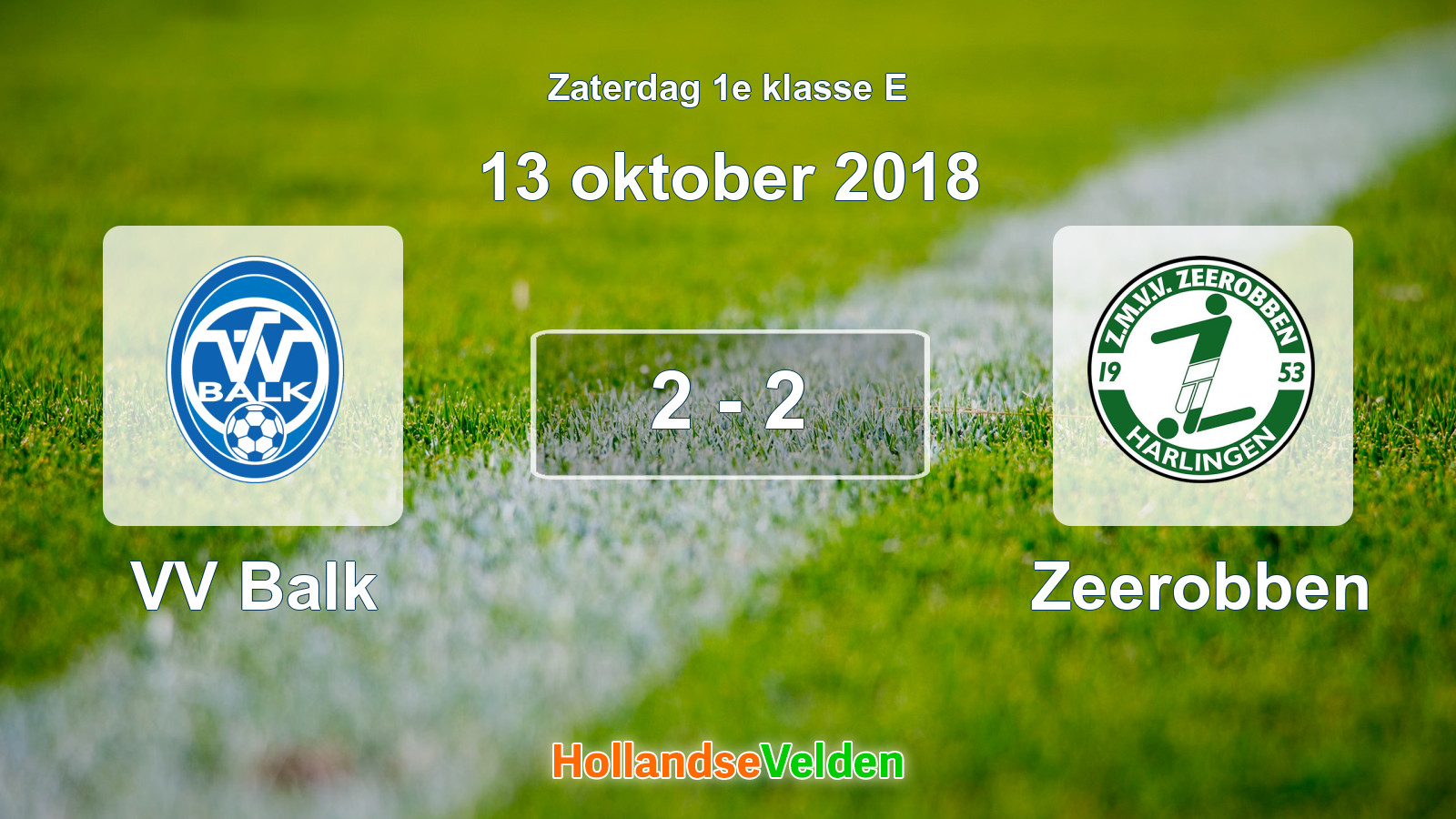 Gespeelde wedstrijd: VV Balk - Zeerobben 2 - 2 (13 oktober 2018)
