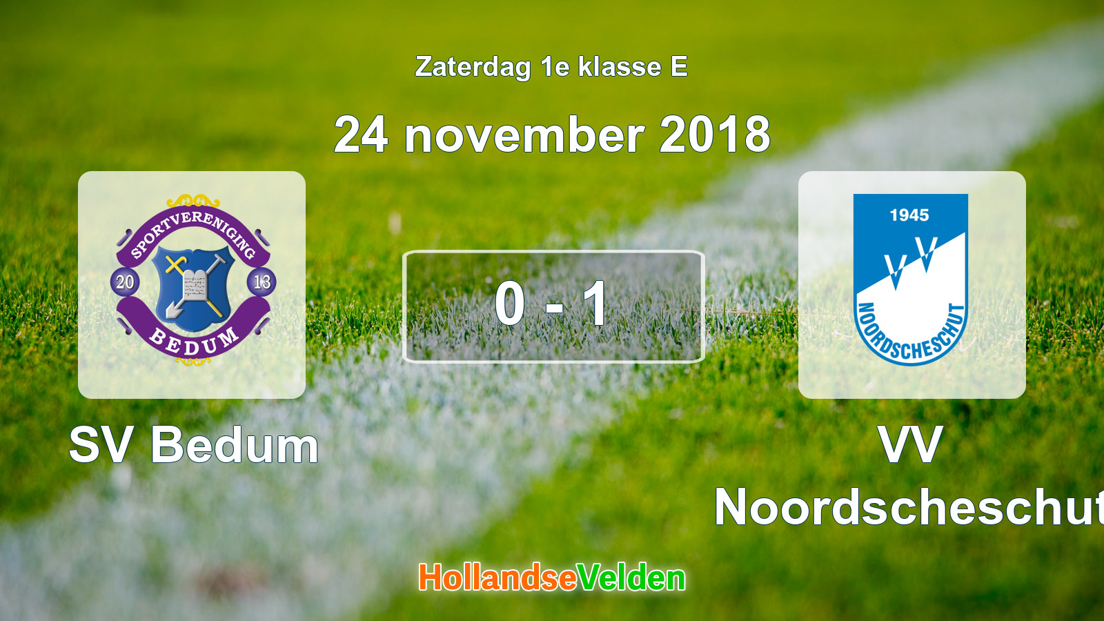 Gespeelde wedstrijd: SV Bedum - VV Noordscheschut 0 - 1 (24 november 2018)