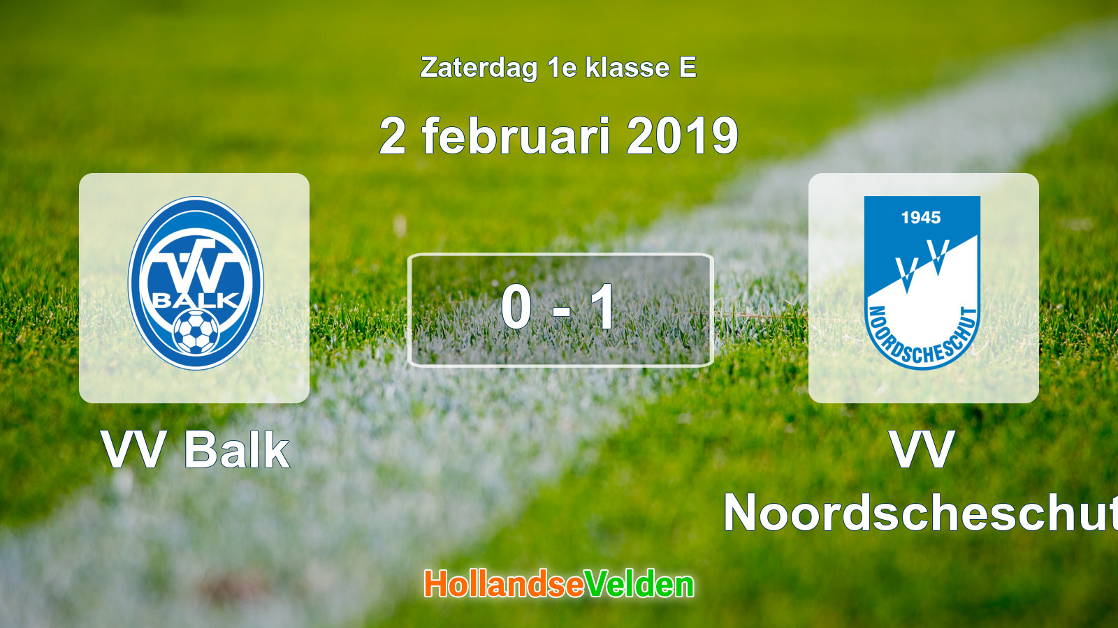 Gespeelde wedstrijd: VV Balk - VV Noordscheschut 0 - 1 (2 februari 2019)