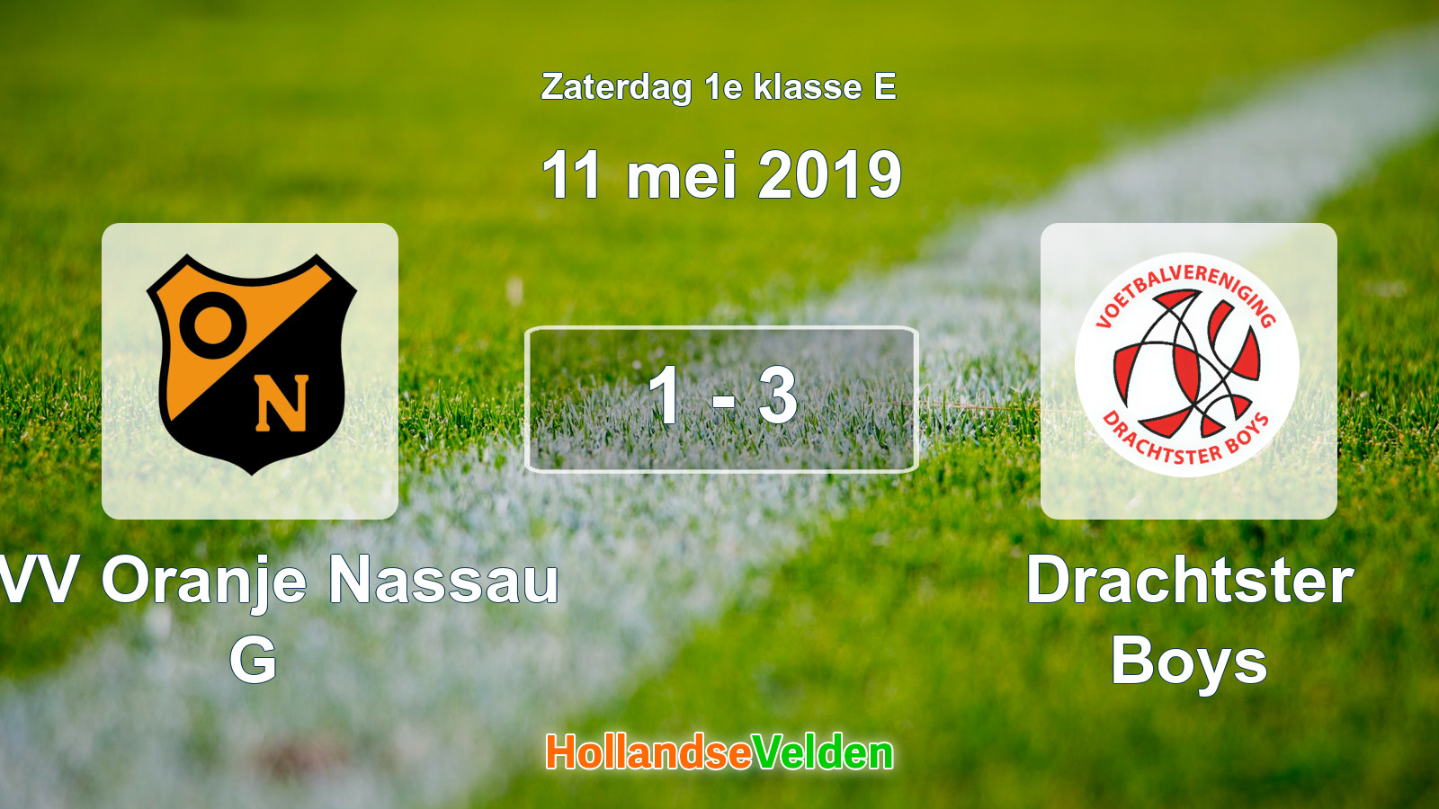 Gespeelde wedstrijd: CVV Oranje Nassau G - Drachtster Boys 1 - 3 (11 mei 2019)