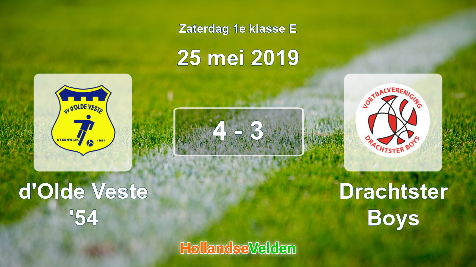 Gespeelde wedstrijd: d'Olde Veste '54 - Drachtster Boys 4 - 3 (25 mei 2019)